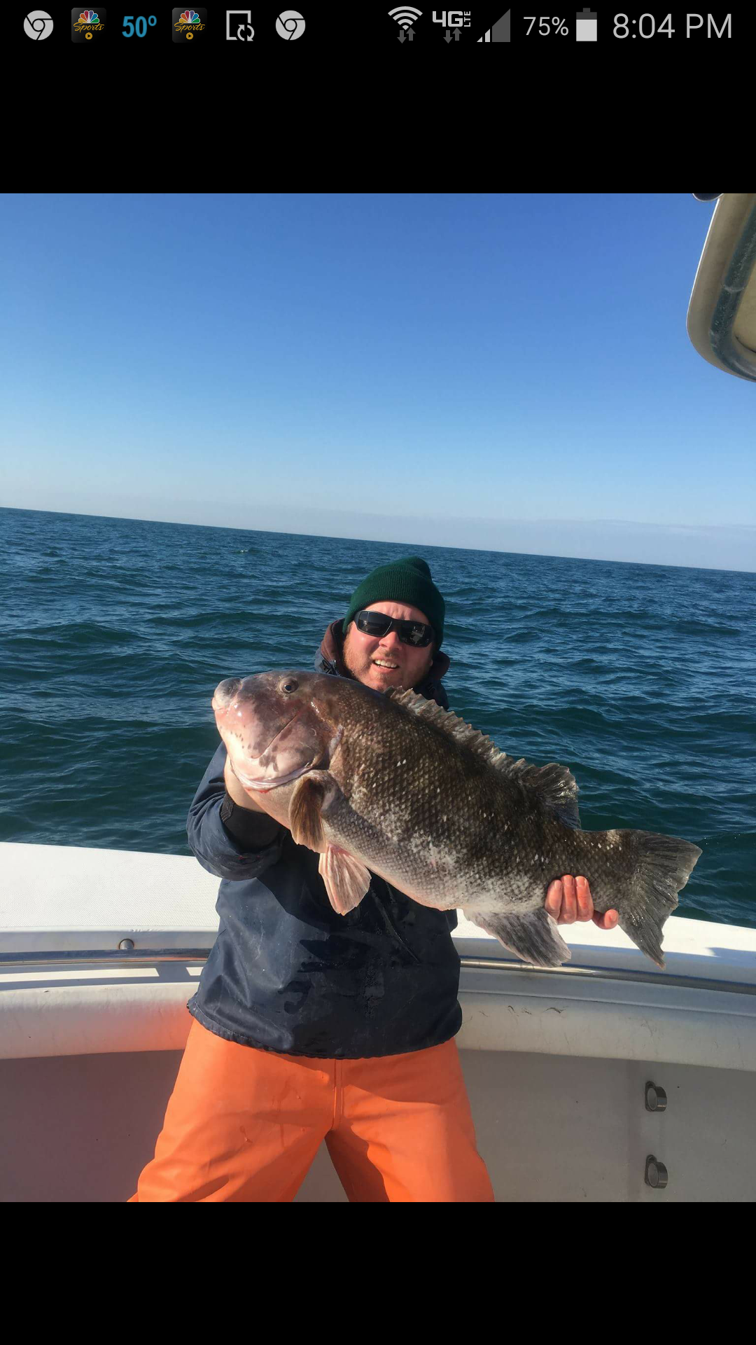 John Scullin and his 17.6-pound tog. 