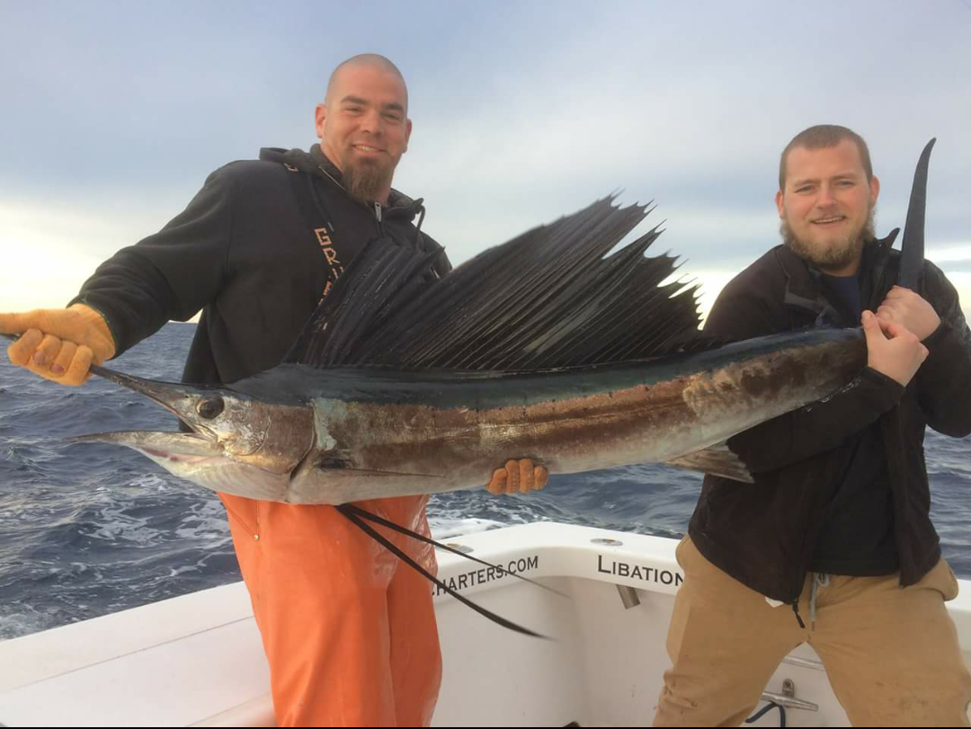 A nice sailfish for the crew of Libation Charters. 