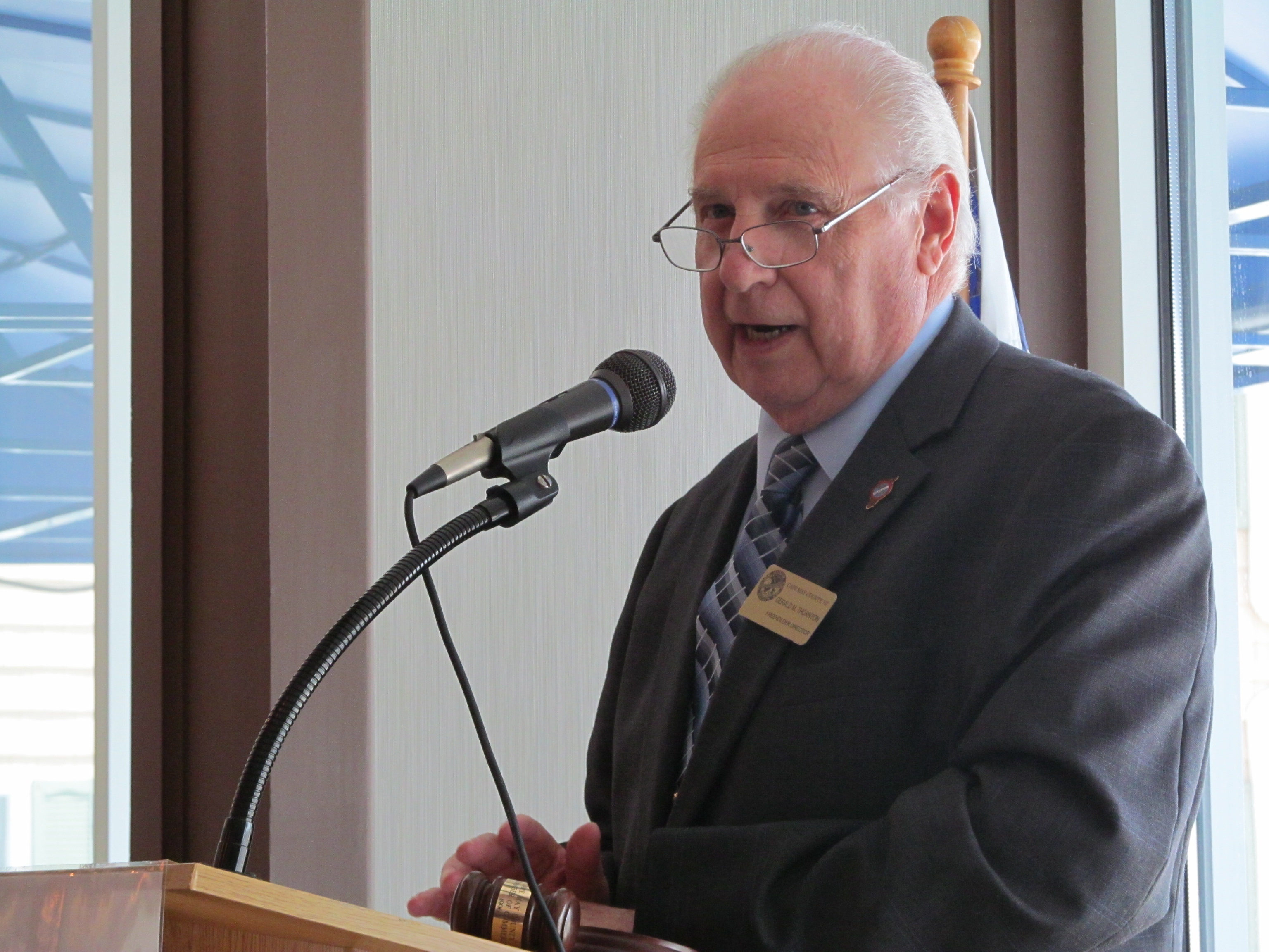 Freeholder Director Gerald Thornton delivers the State of the County update to Cape May County Chamber of Commerce members at Port-O-Call Hotel in Ocean City April 20.