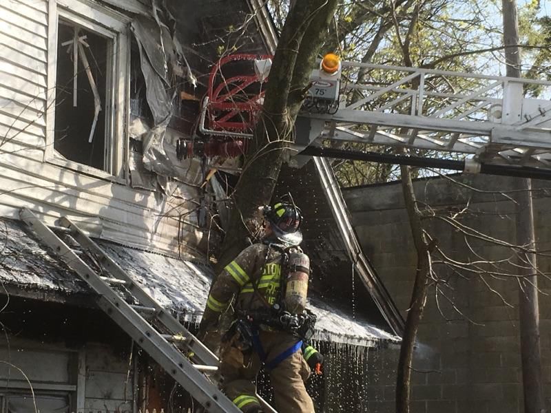 Firefighters from Court House and Stone Harbor battle a structure fire on North Boyd Street April 13 that was reported at 3:46 p.m.