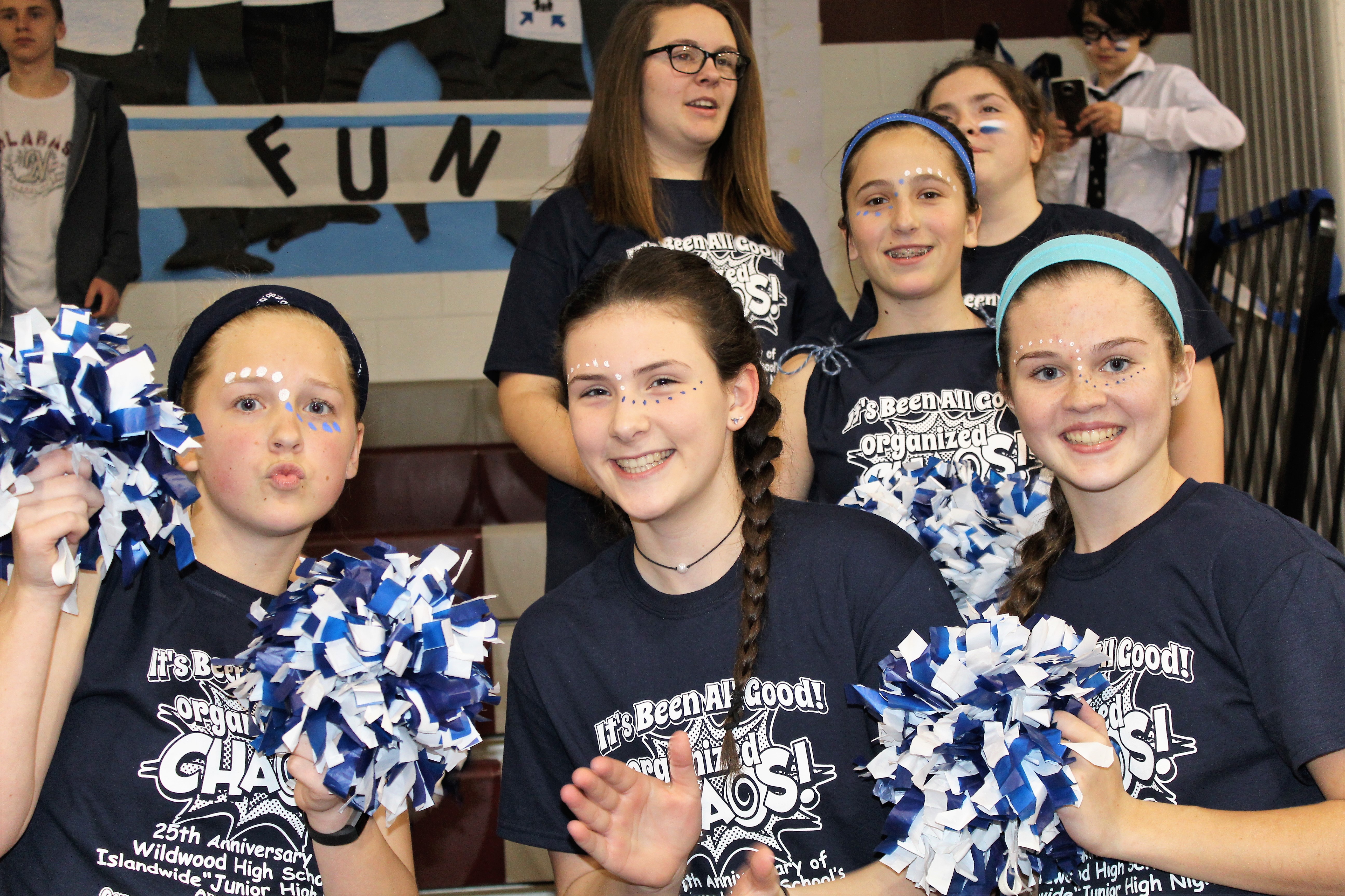 Students from Margaret Mace show their school spirit April 7 at the 25th Annual Junior High Night where four junior high schools compete in relay races and celebrate school spirit.