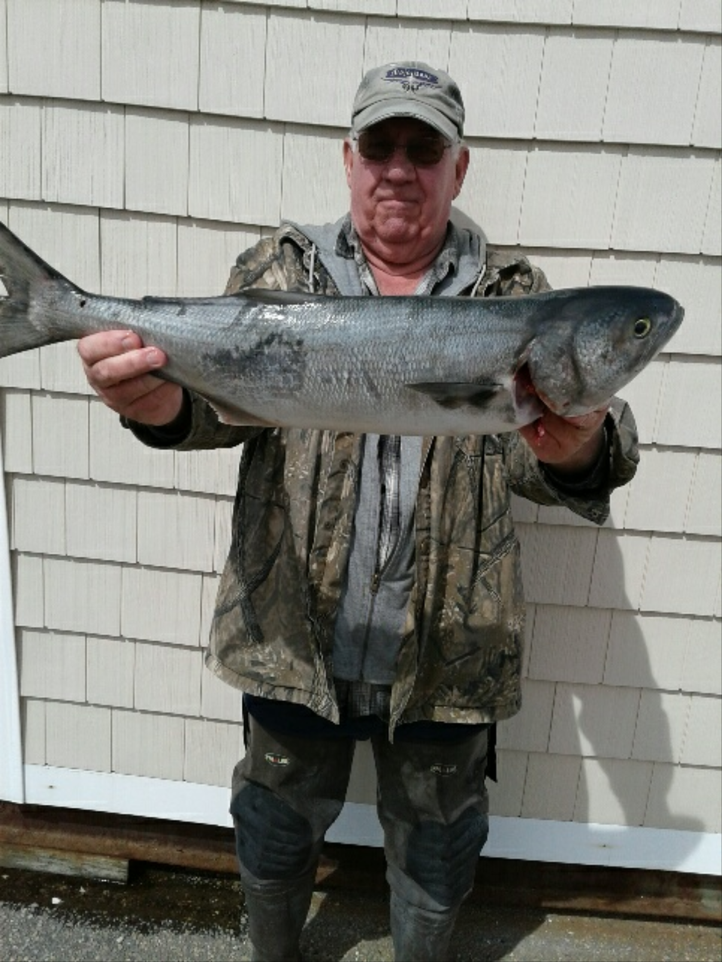 John Bilo and his 30-inch bluefish. 