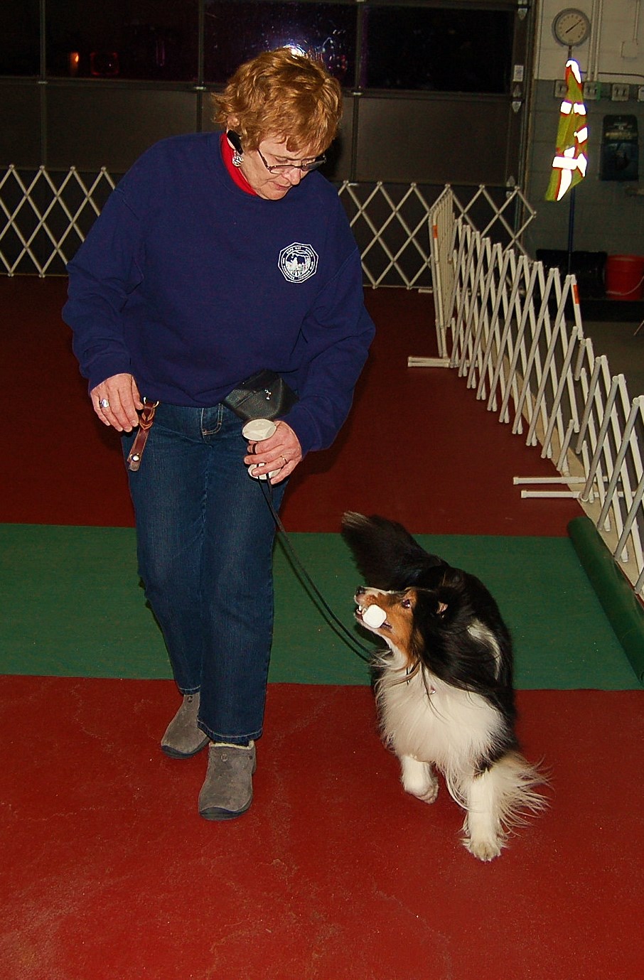 Regina McCarren and Rascal participate in the dog obedience classes.