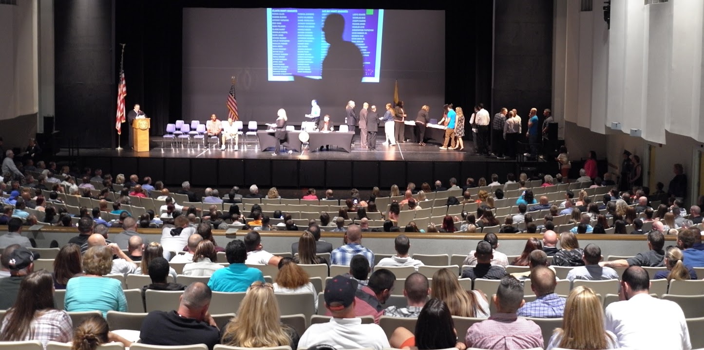 Cape May County graduates receive congratulations and certificates for completing Drug Court June 8 at Middle Township Performing Arts Center