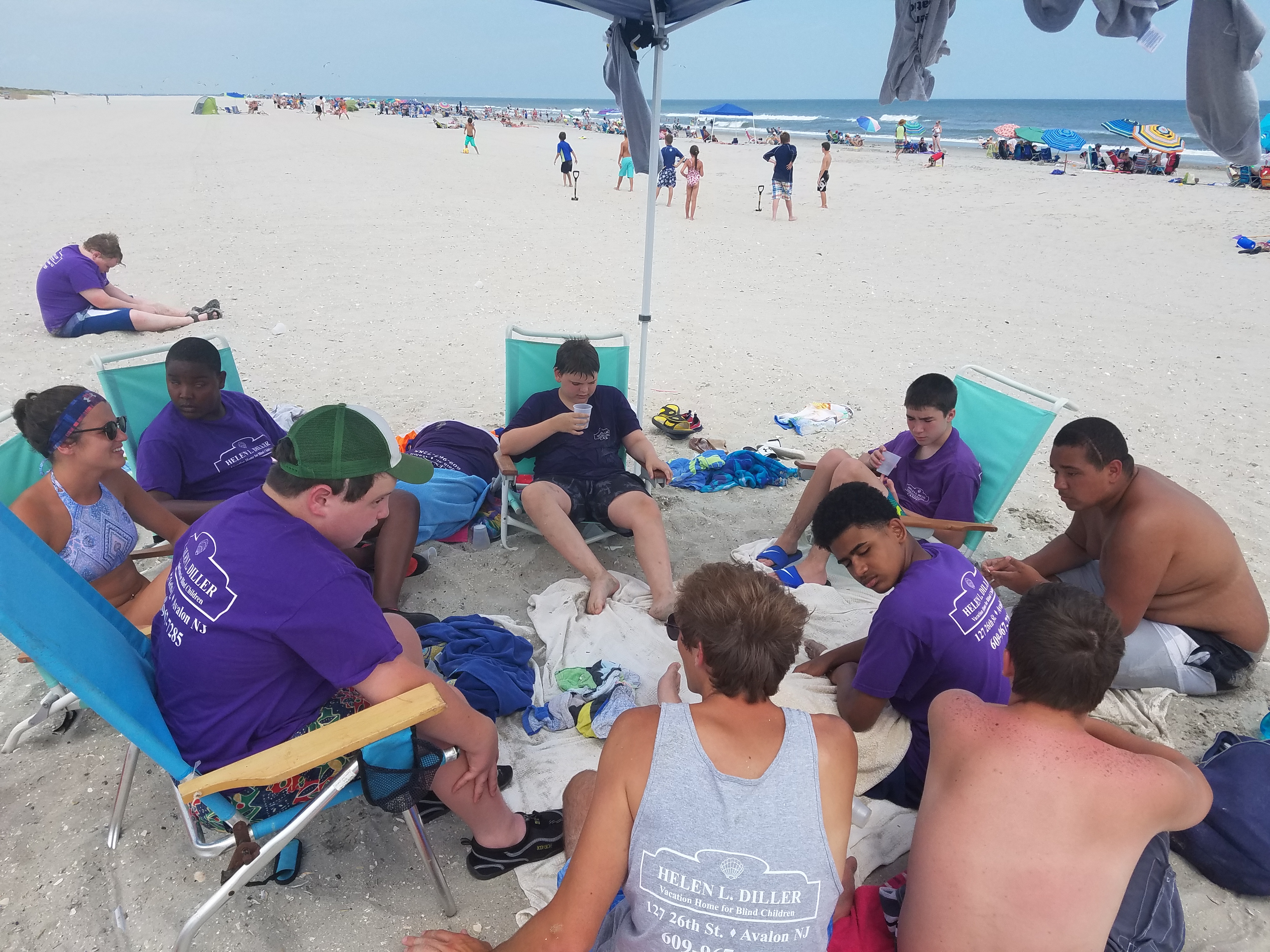 A group of campers from the Helen Diller Home for the Blind enjoy an afternoon at the Avalon beaches July 12. The water temperature dropped overnight