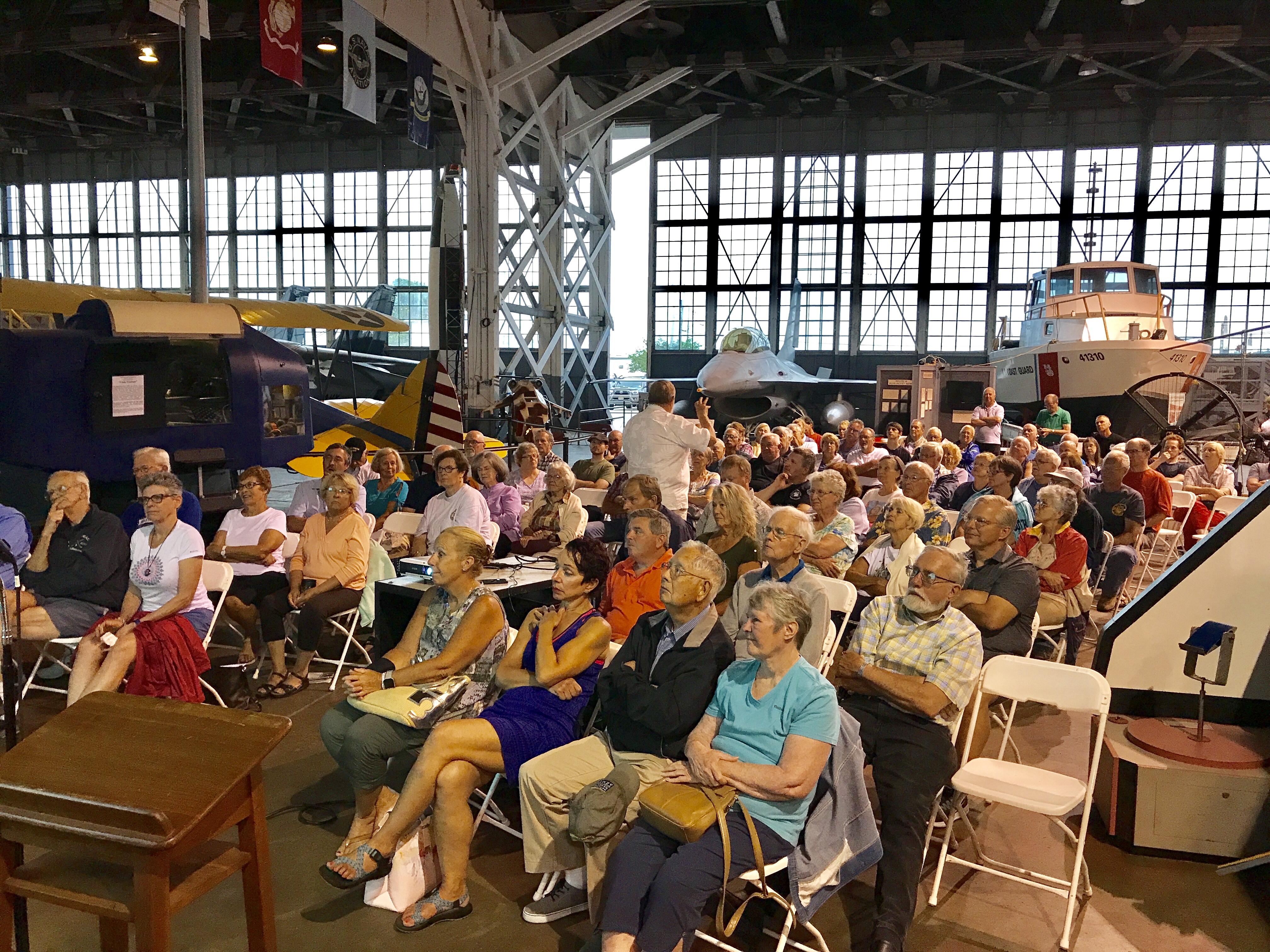 Dr. Robert Heinly in the crowd of almost 100 listeners during his lecture on defending Cape May during WWII.