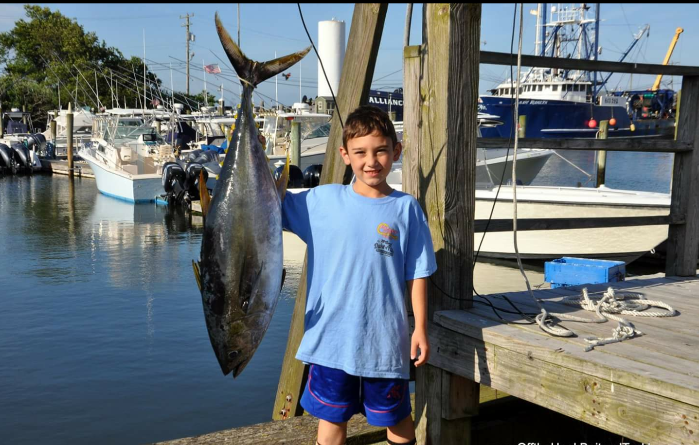 Brady Niedoba and his first yellowfin tuna.