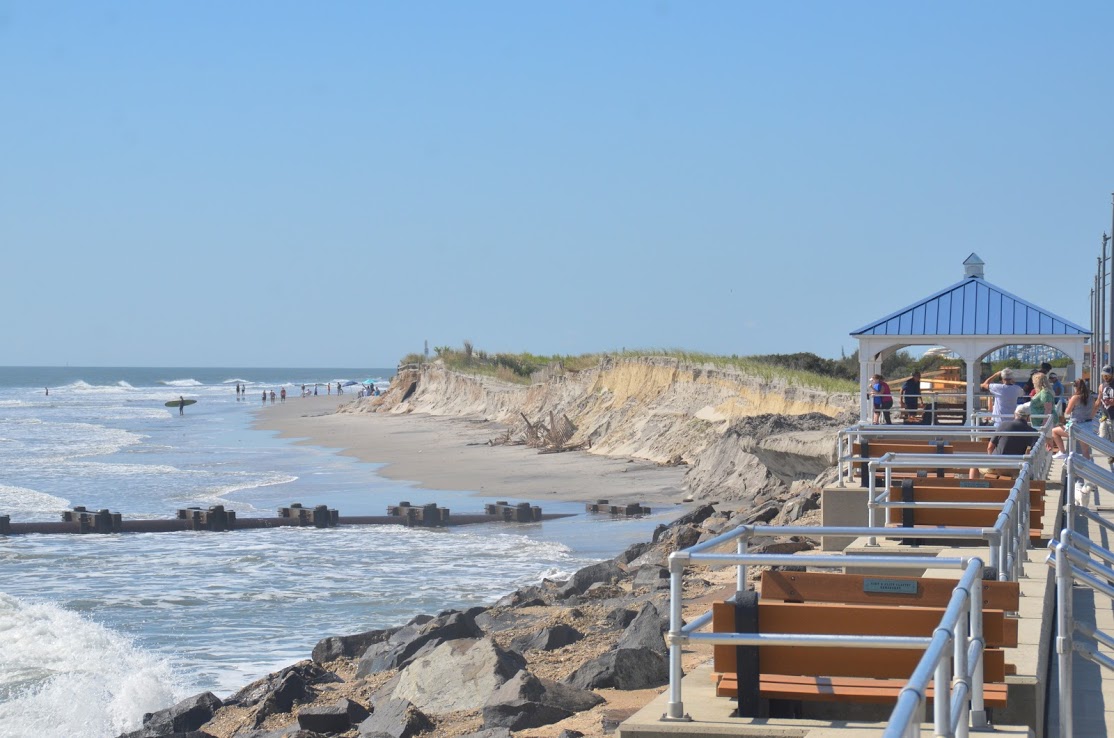 Beach erosion in North Wildwood from Hurricane Jose.