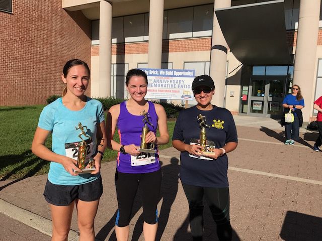 Female division winners from left