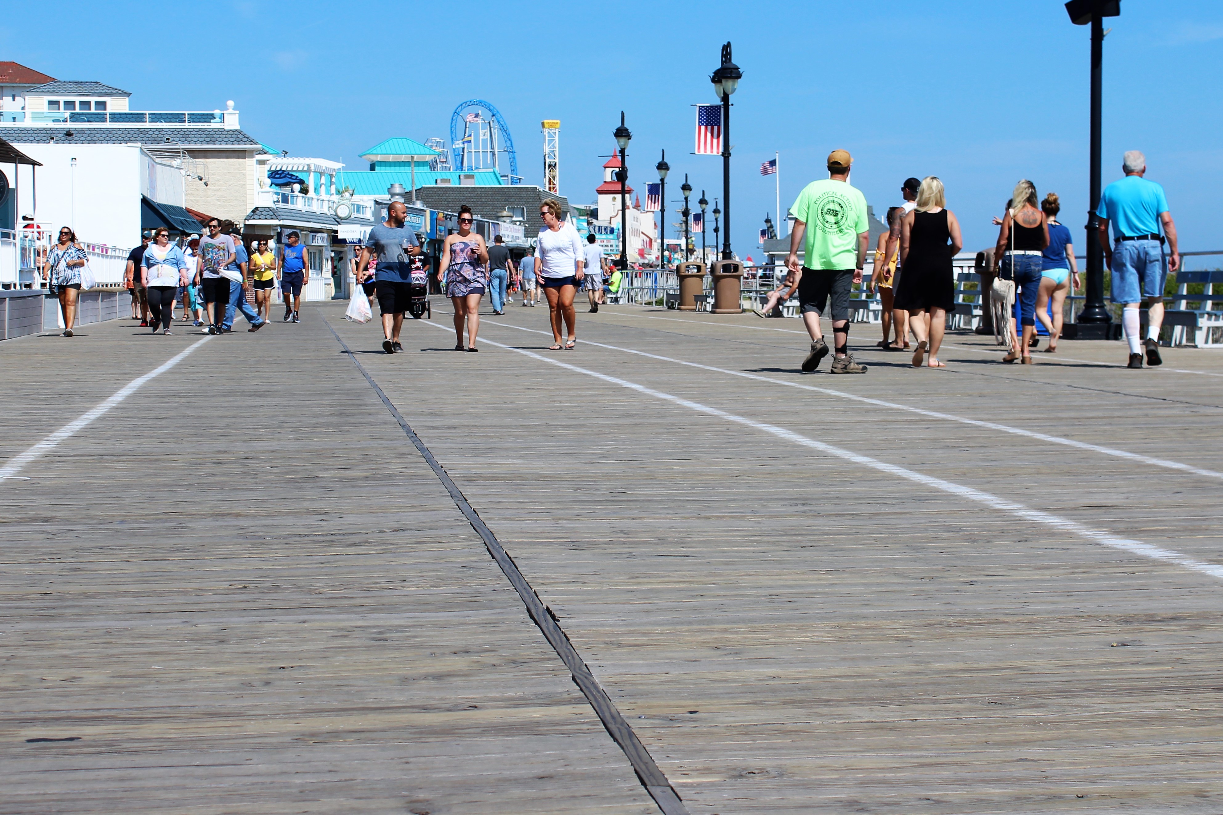 Crowds stroll the Ocean City Boardwalk on Labor Day afternoon at 13th Street