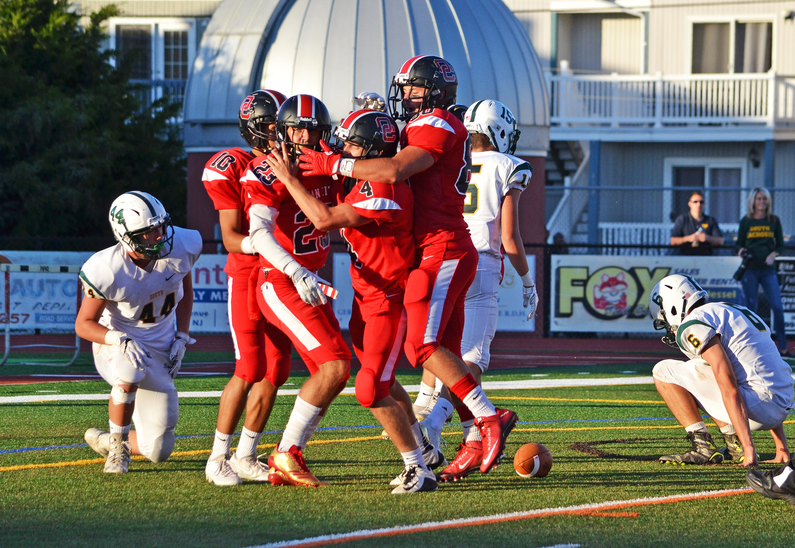 Ocean City football players (from left) Josh Rolls