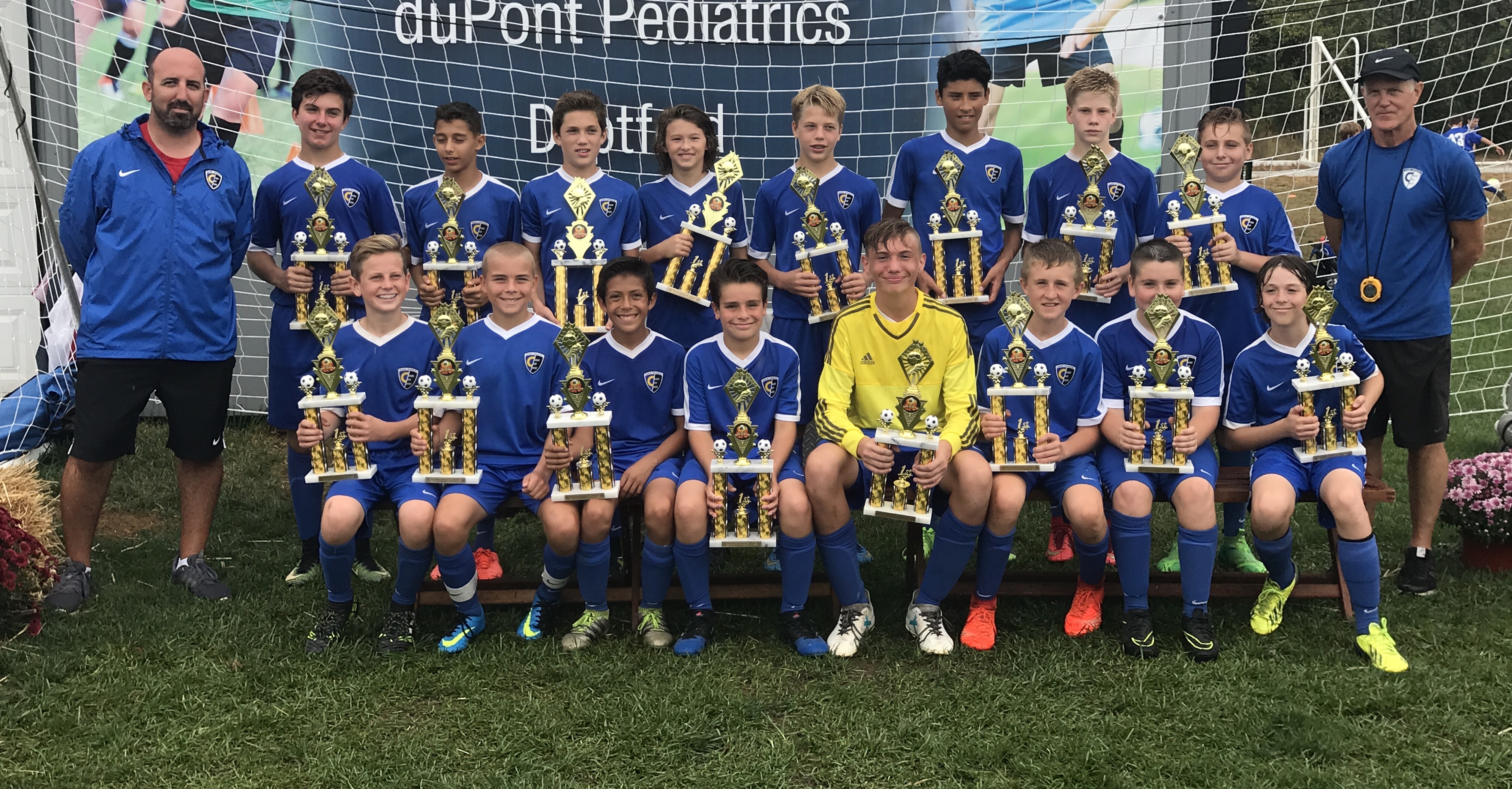 The Cape Express U14 Union wins the Deptford Fall Classic Championship. Pictured: first row left-right; Xander Hardin