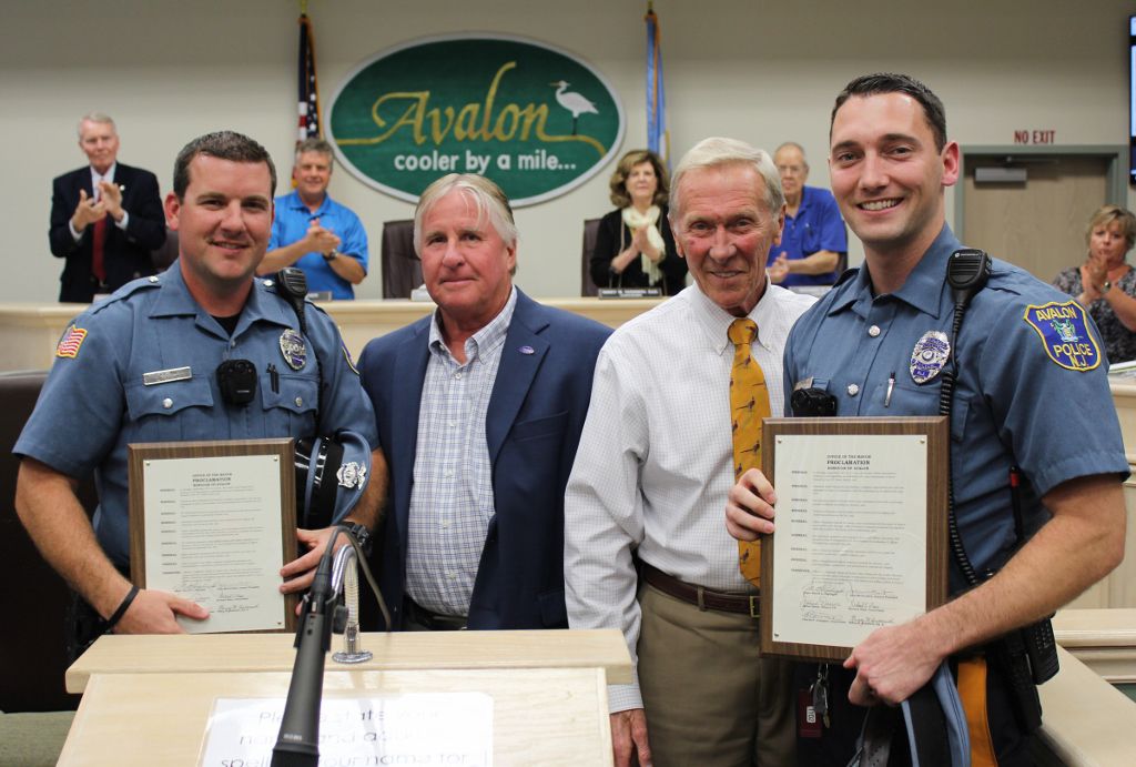 Photo by Avalon Business Administrator/Public Information Officer Scott Wahl. Pictured (left to right) are Patrolman Mark Glassford