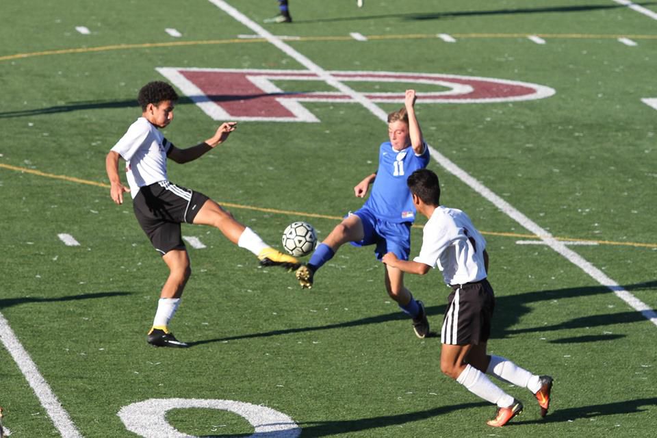 Wildwood Catholic's Tyler Mericle (11) scored a goal in the team's 4-2 win at Pleasantville on Oct. 19.