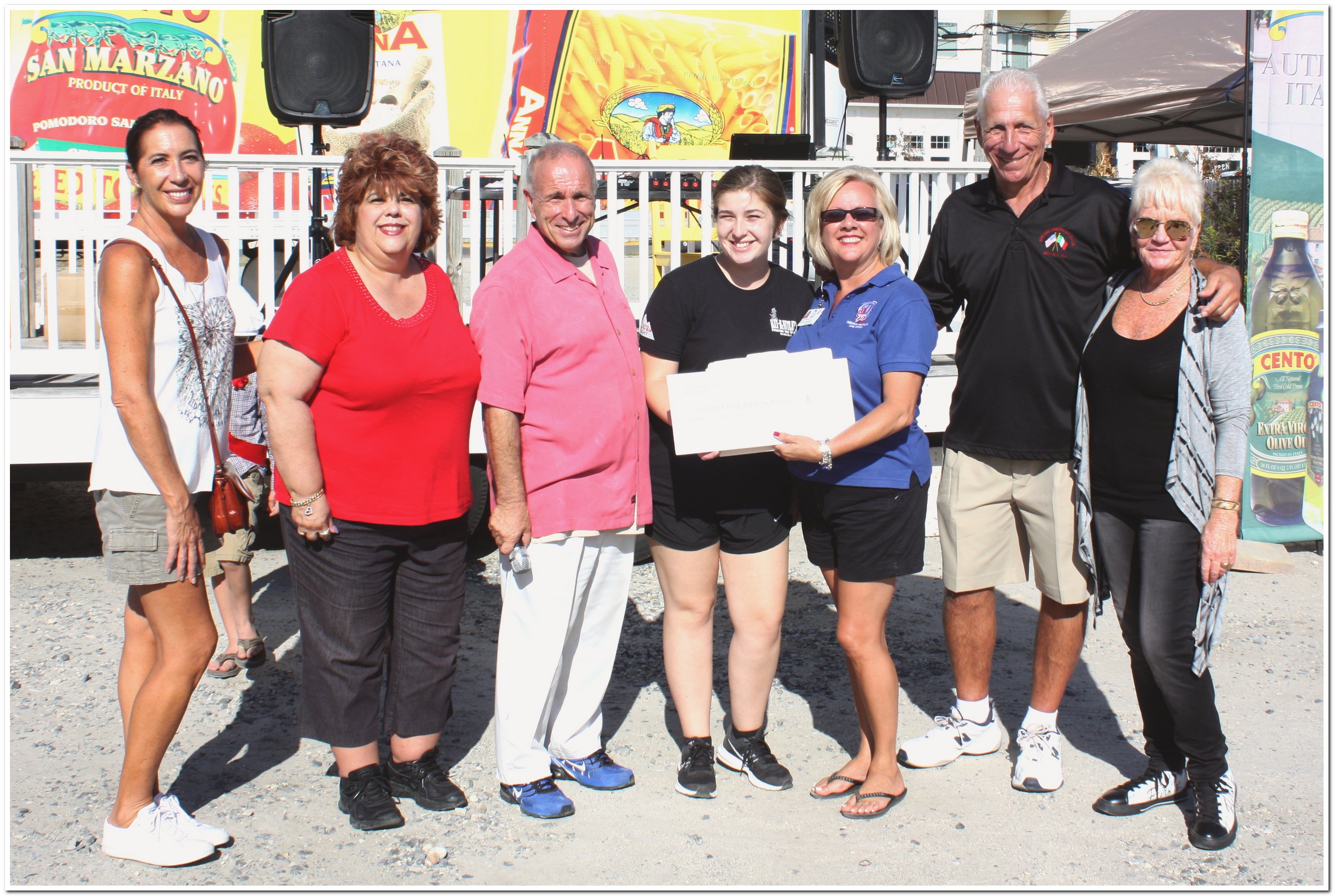 Shown during the check presentation are (from left) Vicki Pittaluga