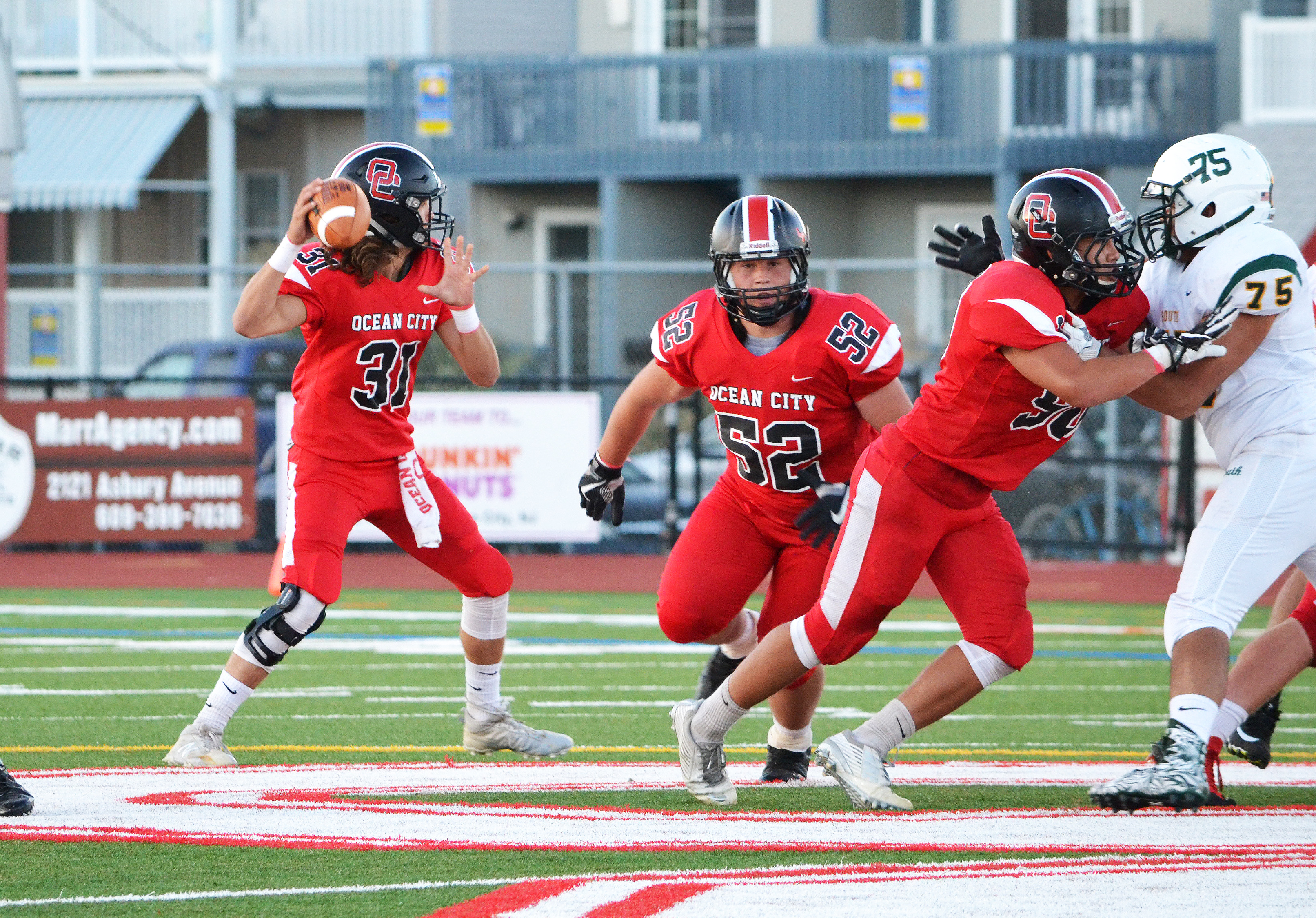Ocean City quarterback Harry Pfeifle (31) has been a strong force in the Red Raiders success this season.