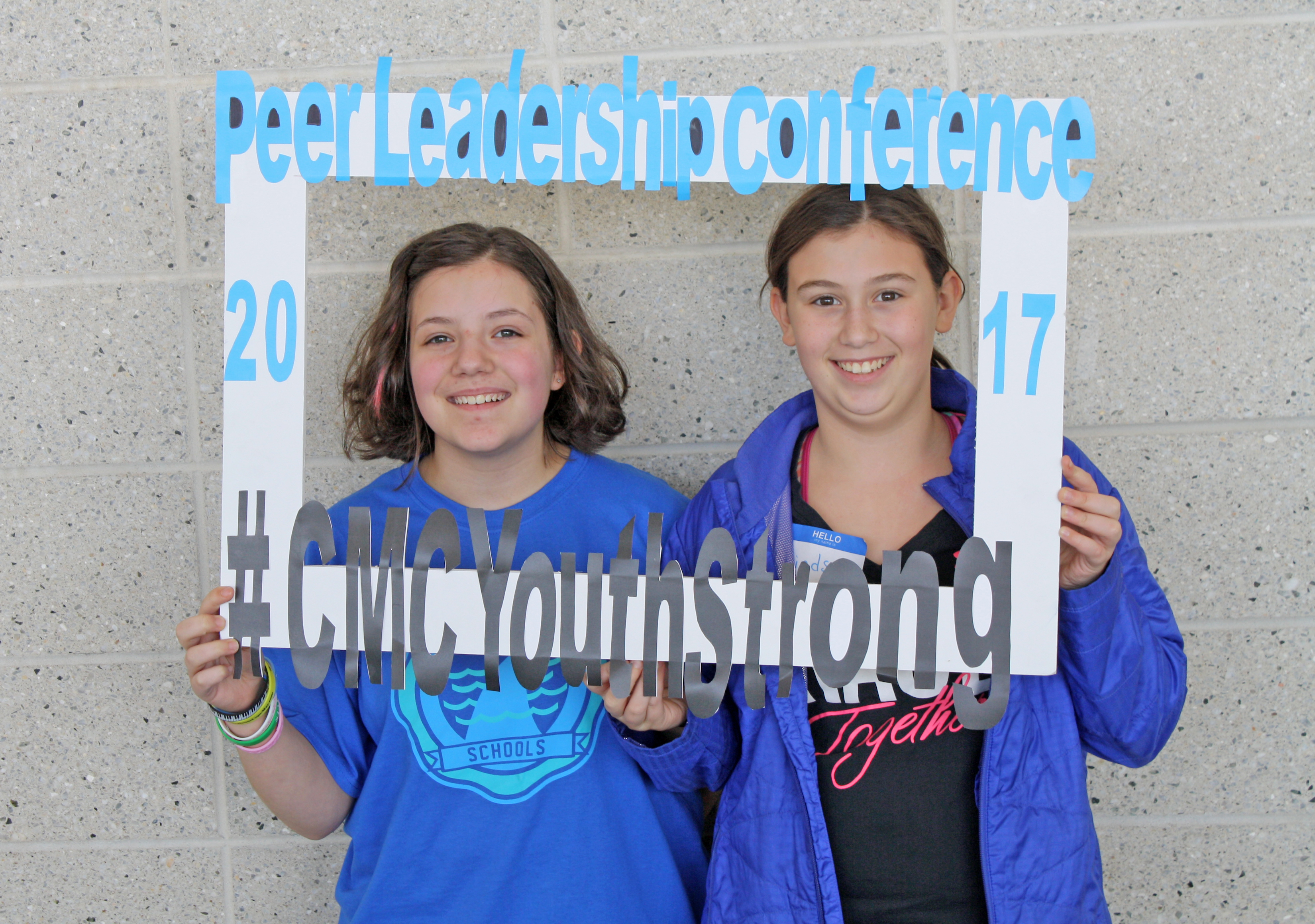 Angelina Maffei and Lindsey Rosell from Avalon Elementary participate in a workshop at the Peer Leadership Conference.