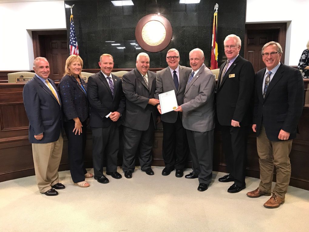 Freeholder Leonard Desiderio; Freeholder Marie Hayes; Middle Township Chief of Police and Cape Regional Wellness Alliance Member