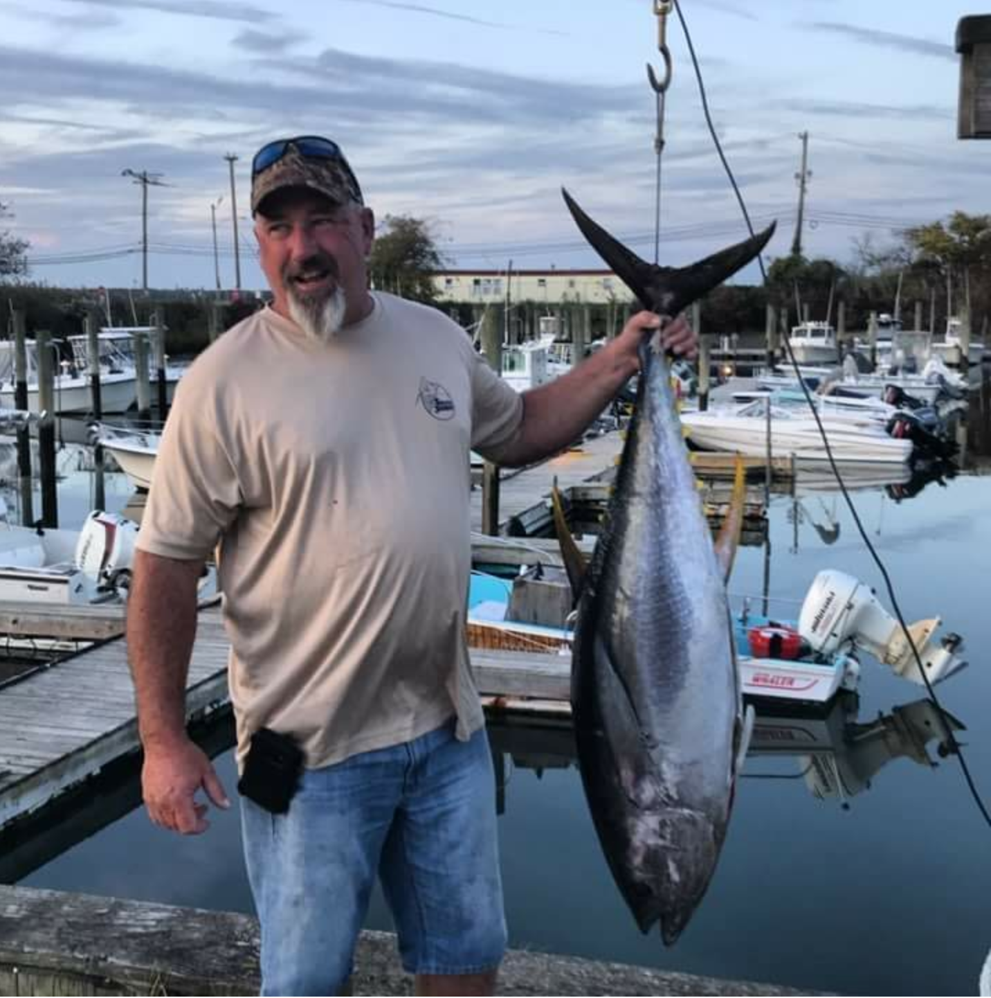 Kain Wentz and his category-leading 64.55-pound yellowfin tuna. 