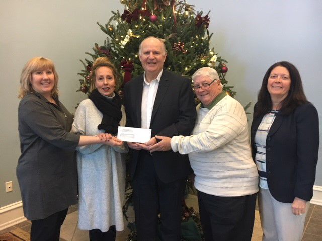 From left: Volunteers in Medicine Executive Director Jackie Meiluta; Citizens/Veterans Advisory Council (CVAC) Fundraising Chair Eileen Ready; President and CEO of Sturdy Savings Bank Gerald L. Reeves; CVAC Chairman Johnnie Walker; Senior Vice President and Director of Human Resources for Sturdy Savings Bank Trina McSorley.