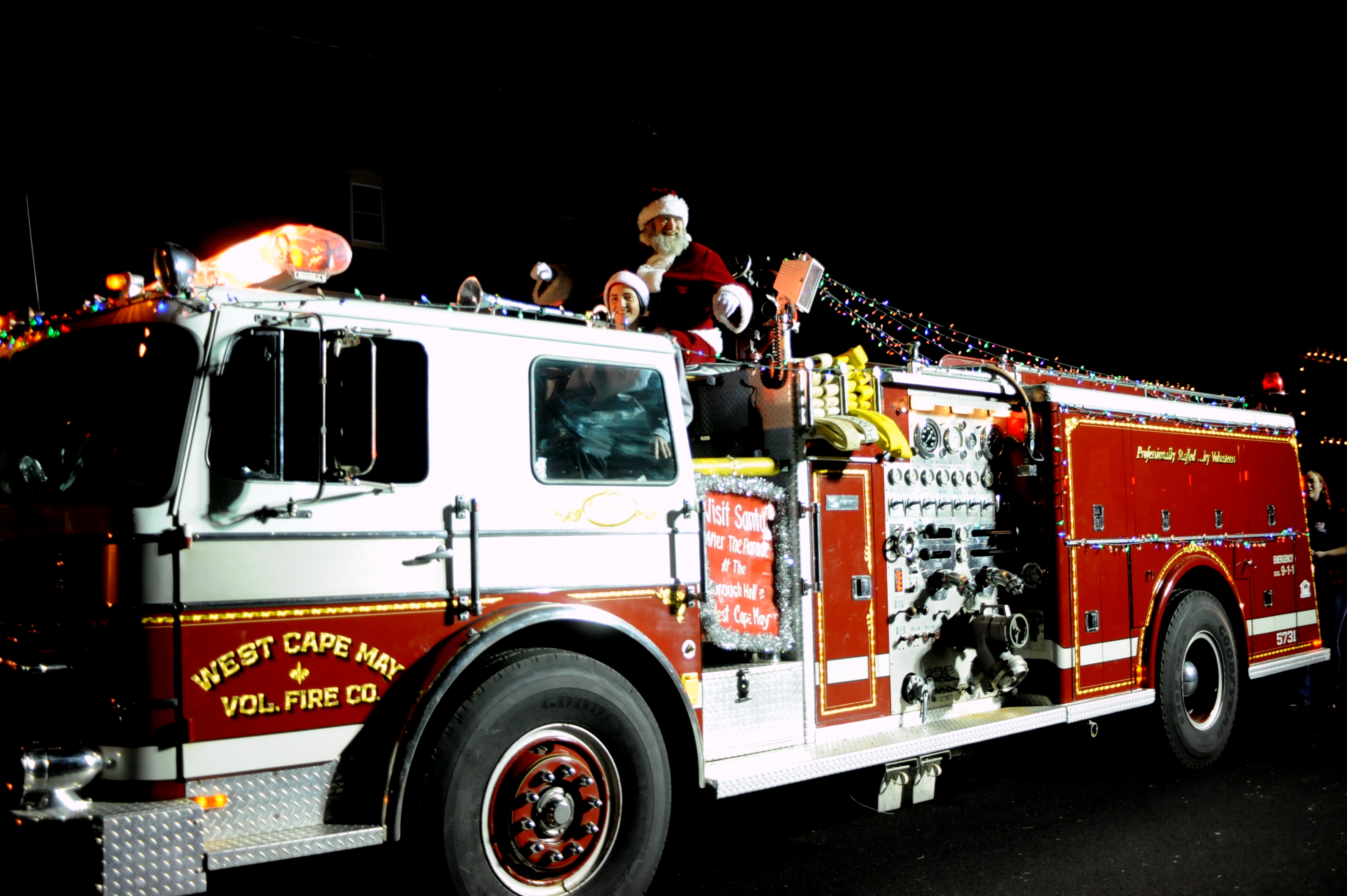 Santa comes to the borough atop a shiny fire truck Dec. 2. 