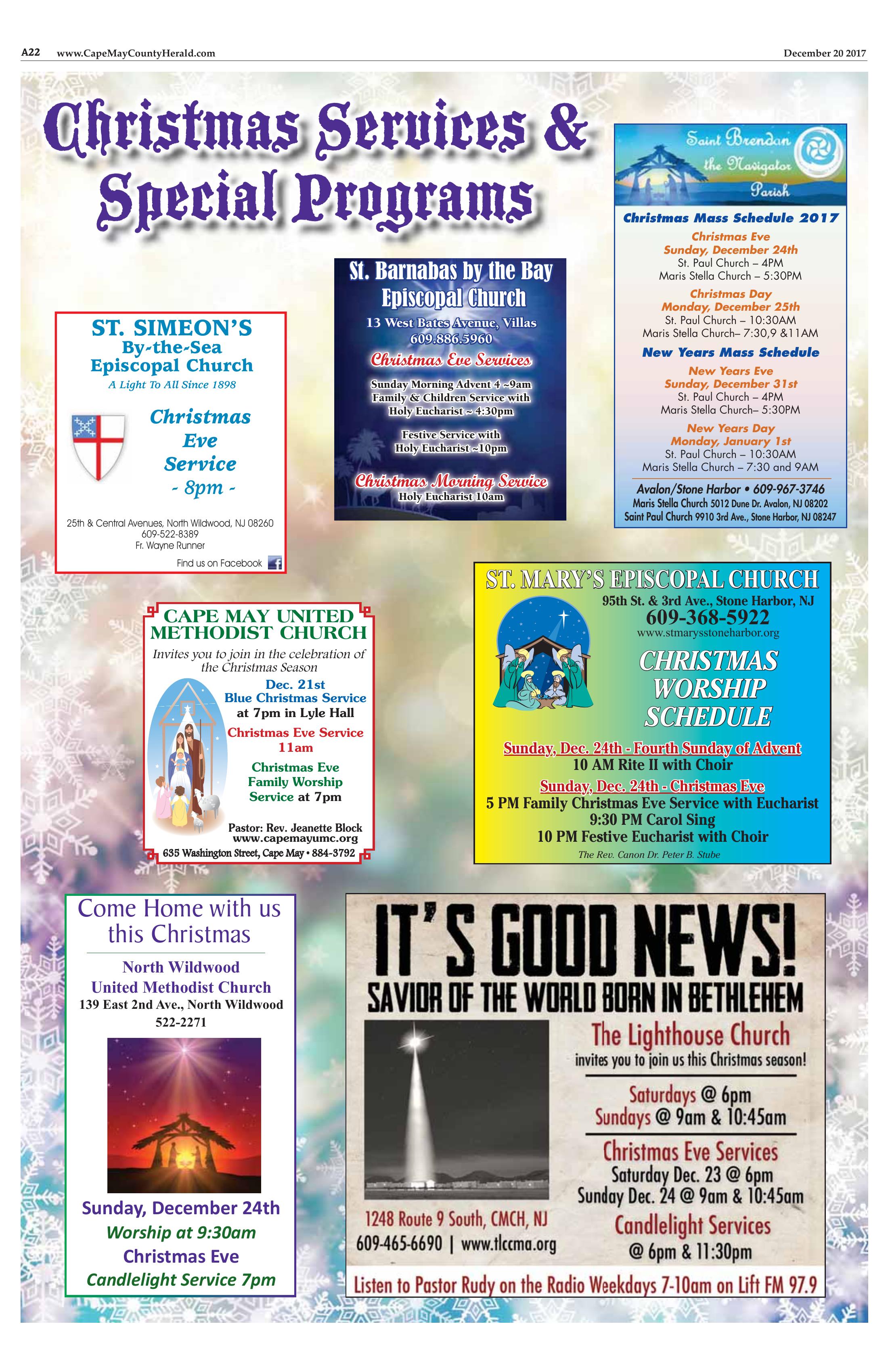 Christmas Services and Special Programs 2017