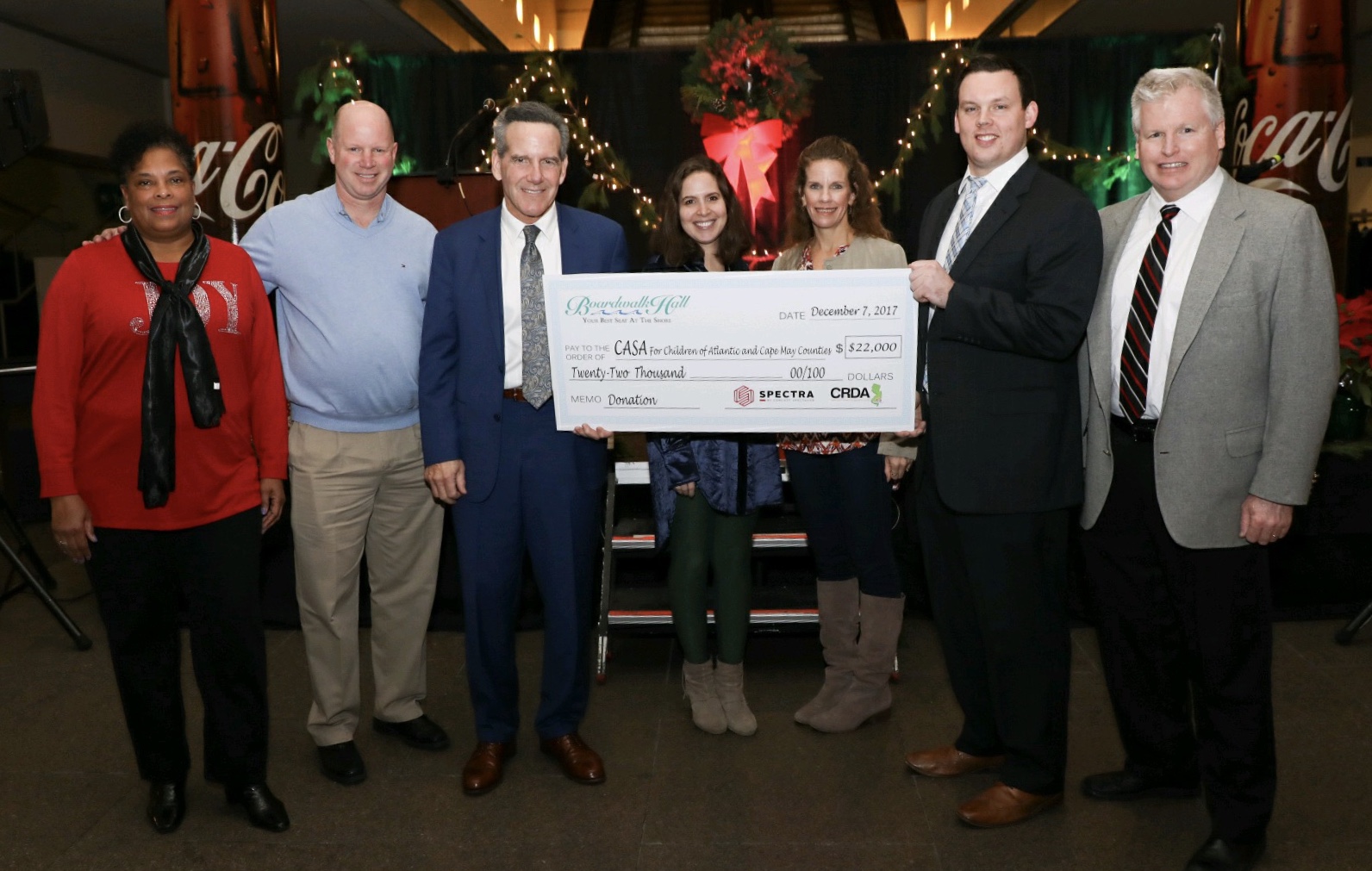 The 4th annual ‘Deck the Hall - Festival of Trees’ event kicked off at Boardwalk Hall with a private reception for local area businesses who sponsored custom holiday trees in support of Court Appointed Special Advocates (CASA) for Children of Atlantic and Cape May Counties. Pictured are members of CASA