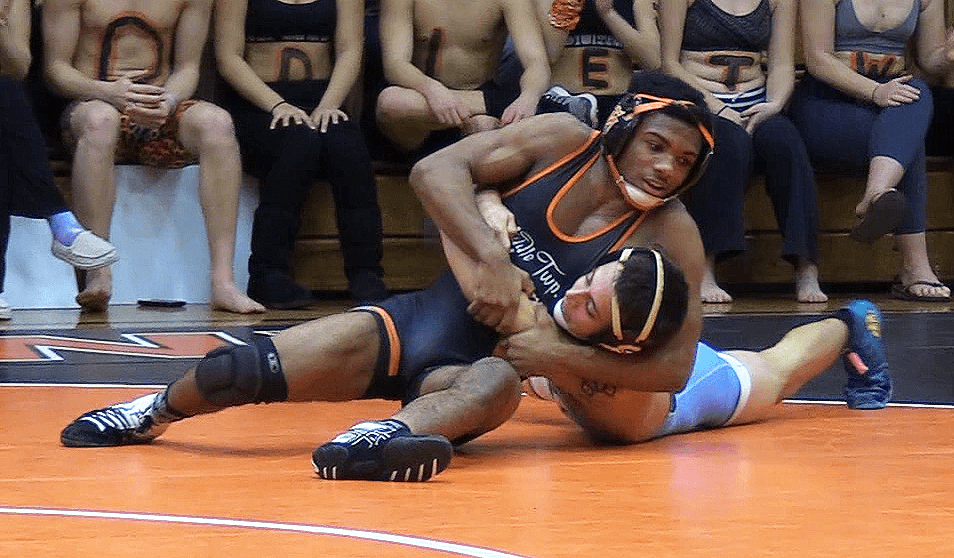 Middle Township's Romeo Rodriguez in action last season. He won the 126-lb. title at the George Maier Invitational tournament on Dec. 15.