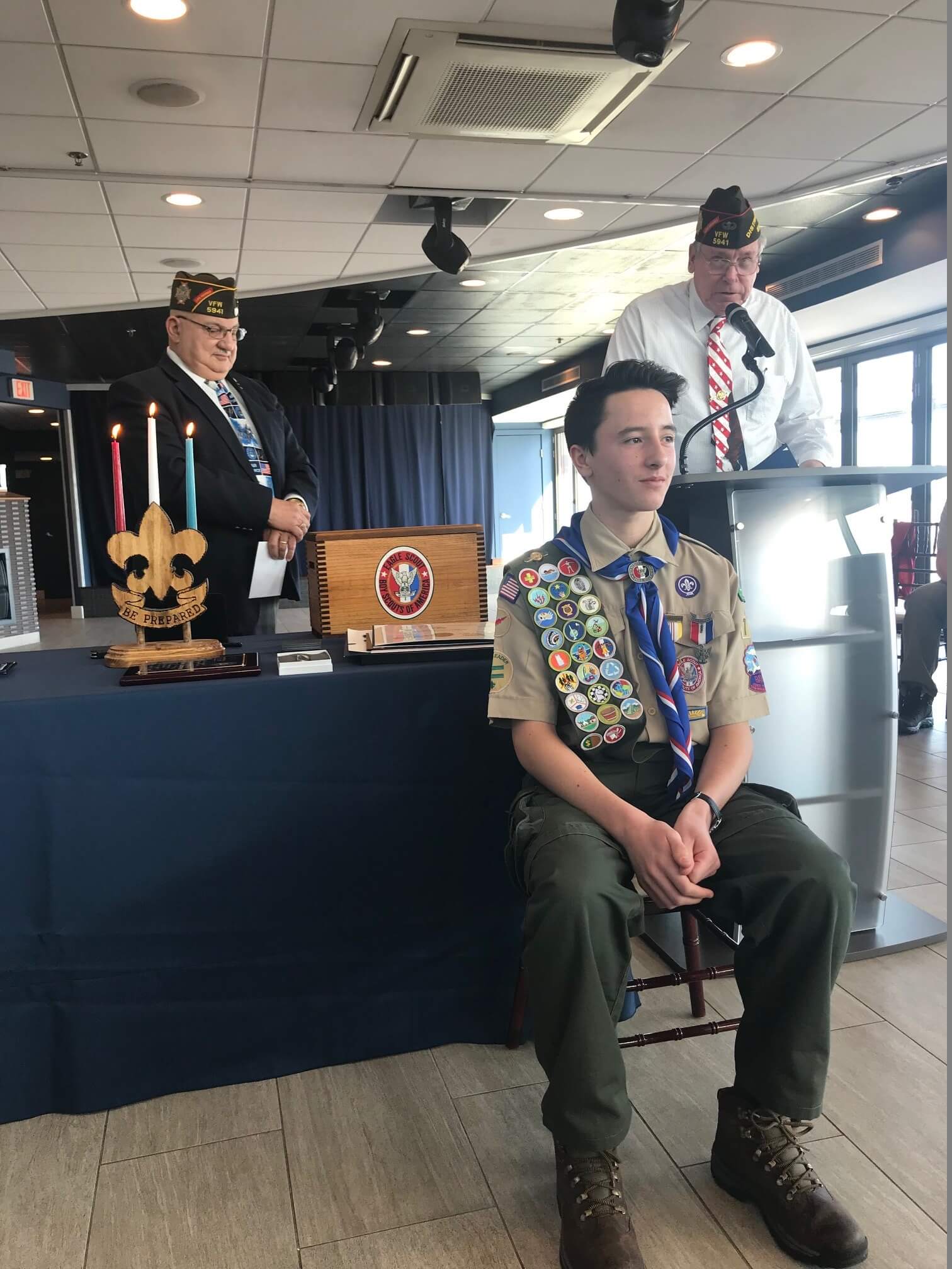 Pictured: Veterans of Foreign Wars Cape May County Commander John Vollrath at podium