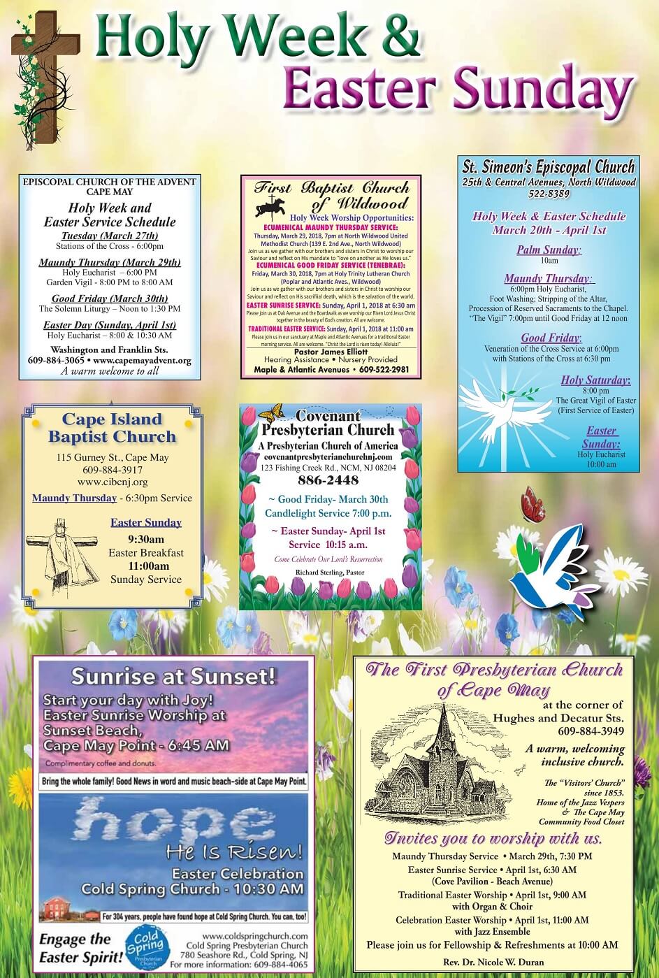 Easter Services and Special Programs 2018