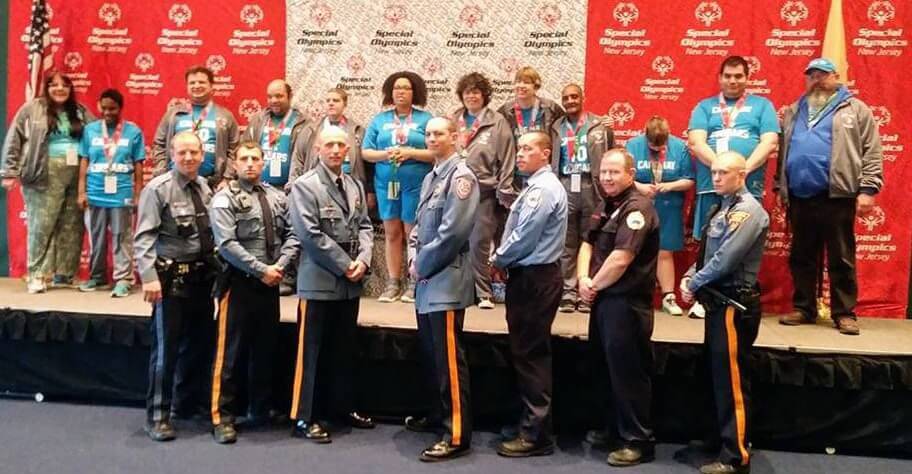 The Cape May Cougars wear their silver medals after competing in the 16th annual Special Olympics Spring Games in the Wildwoods Convention Center March 25. 