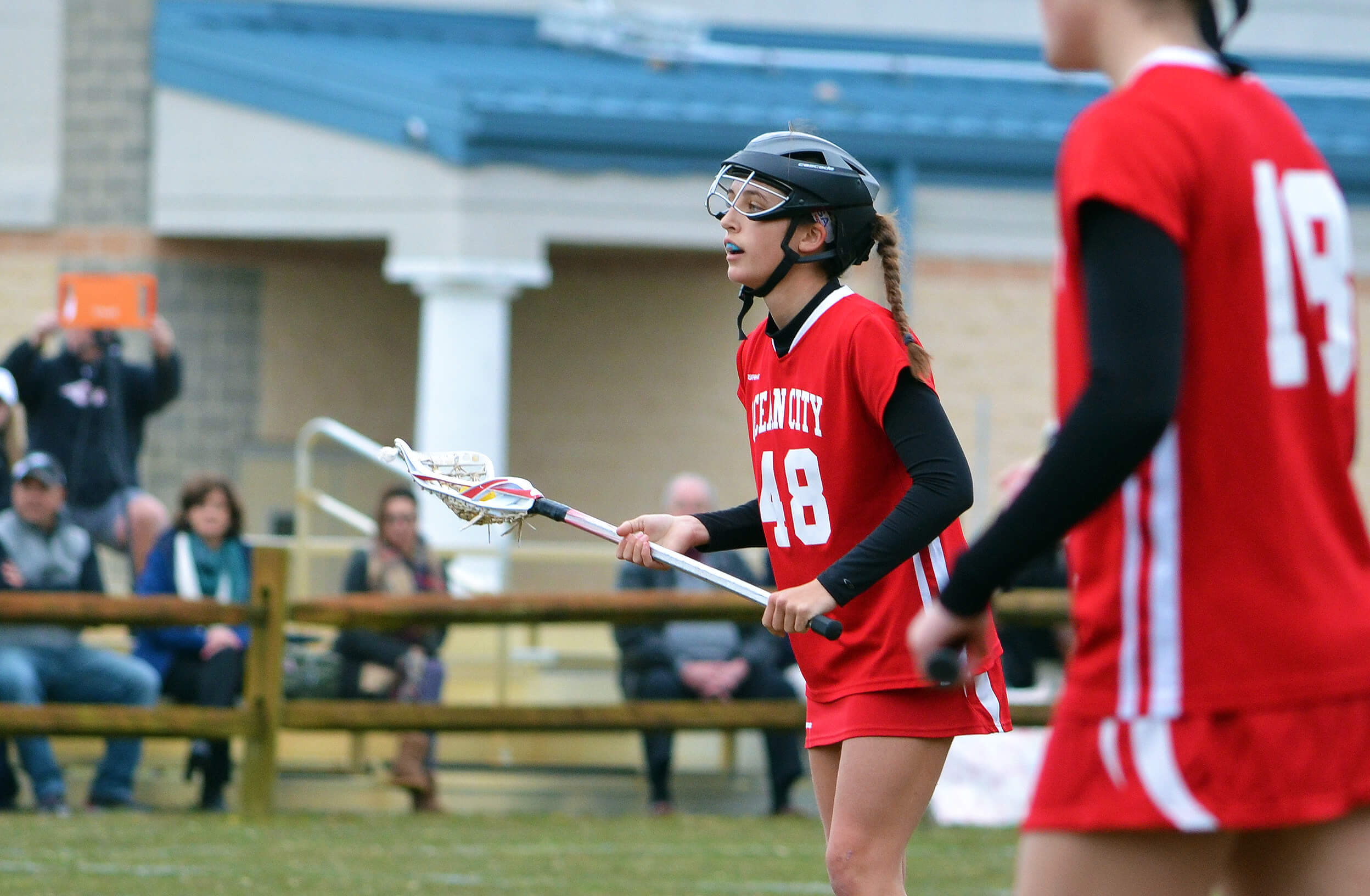 Shannon O'Reilly (48) of Ocean City High School scored her 100th career goal on April 11.