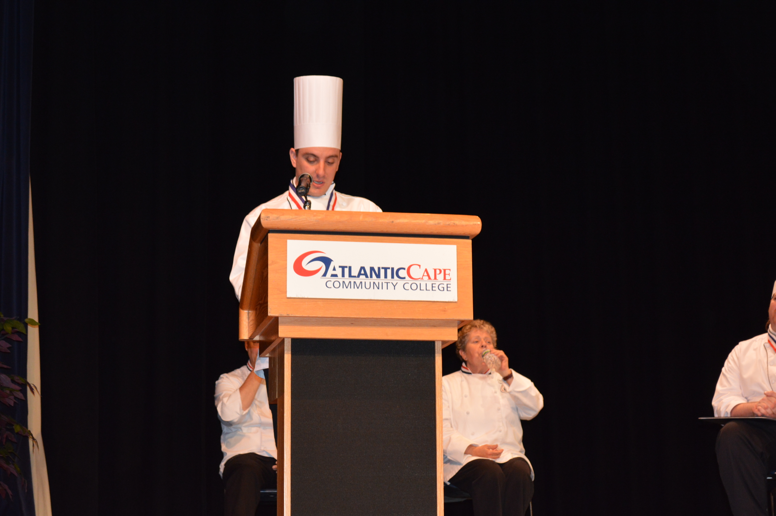 Valedictorian Gregory Zervas of North Wildwood addresses his fellow graduates and the audience at the Academy of Culinary Arts Awards Ceremony May 14