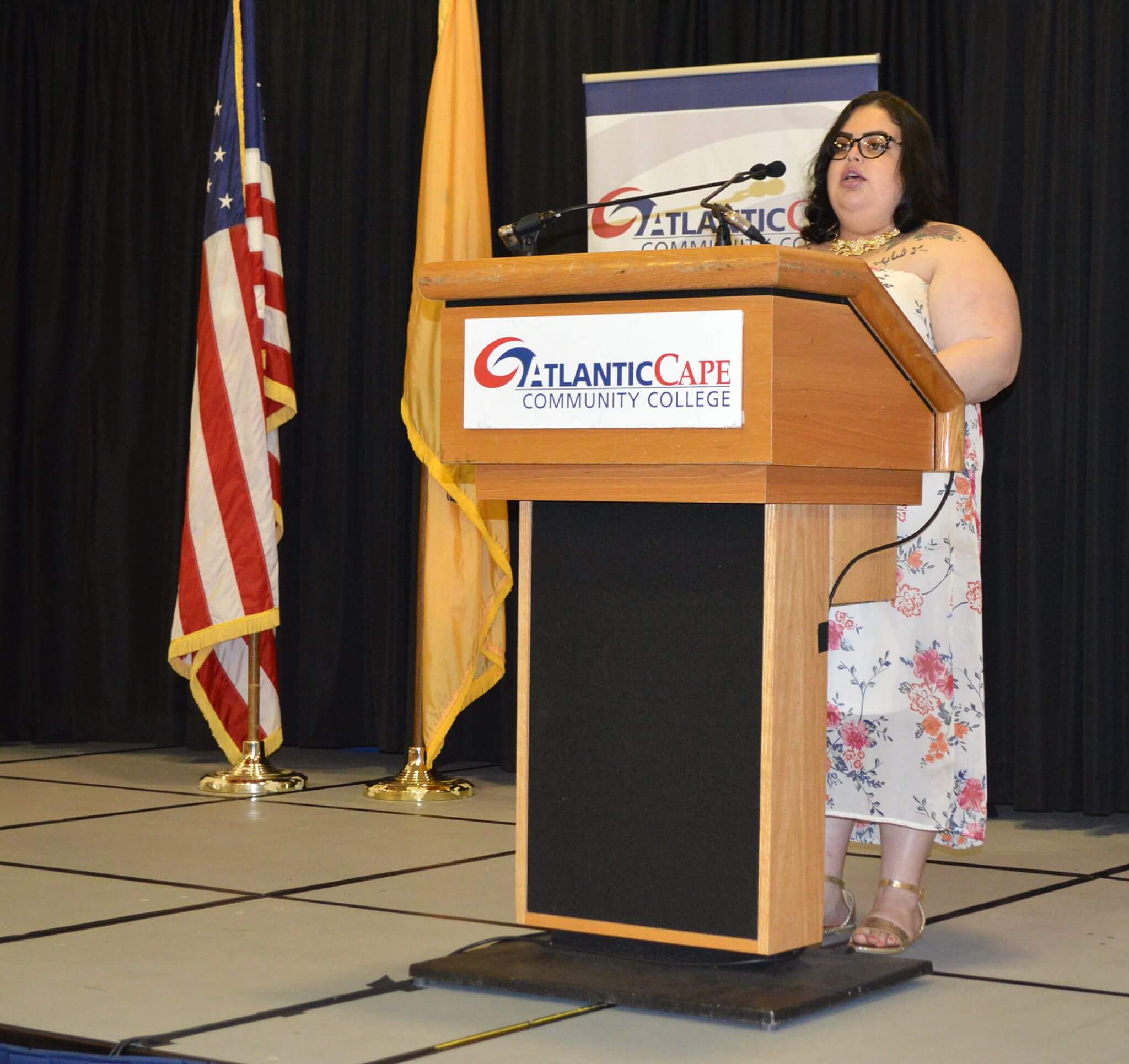 Recent Academy of Culinary Arts graduate Emely Wapnik of Pleasantville discusses what it means to her to be a scholarship recipient at the Scholarship Recognition Ceremony on May 15. She shared her story of being a Covenant House resident in Atlantic City and her journey of how she has persevered. 