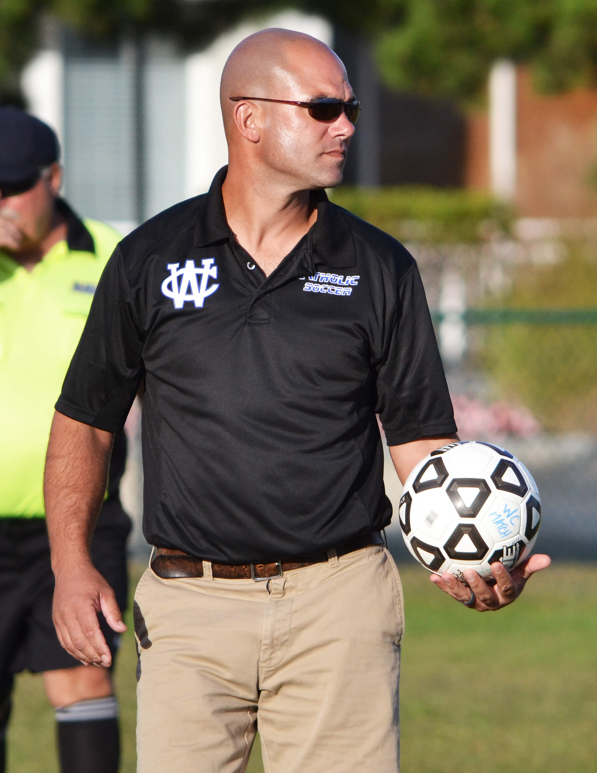 Wildwood Catholic boys soccer head coach Mike Saioni earned his 100th career win in Oct. 3's home game in Stone Harbor.