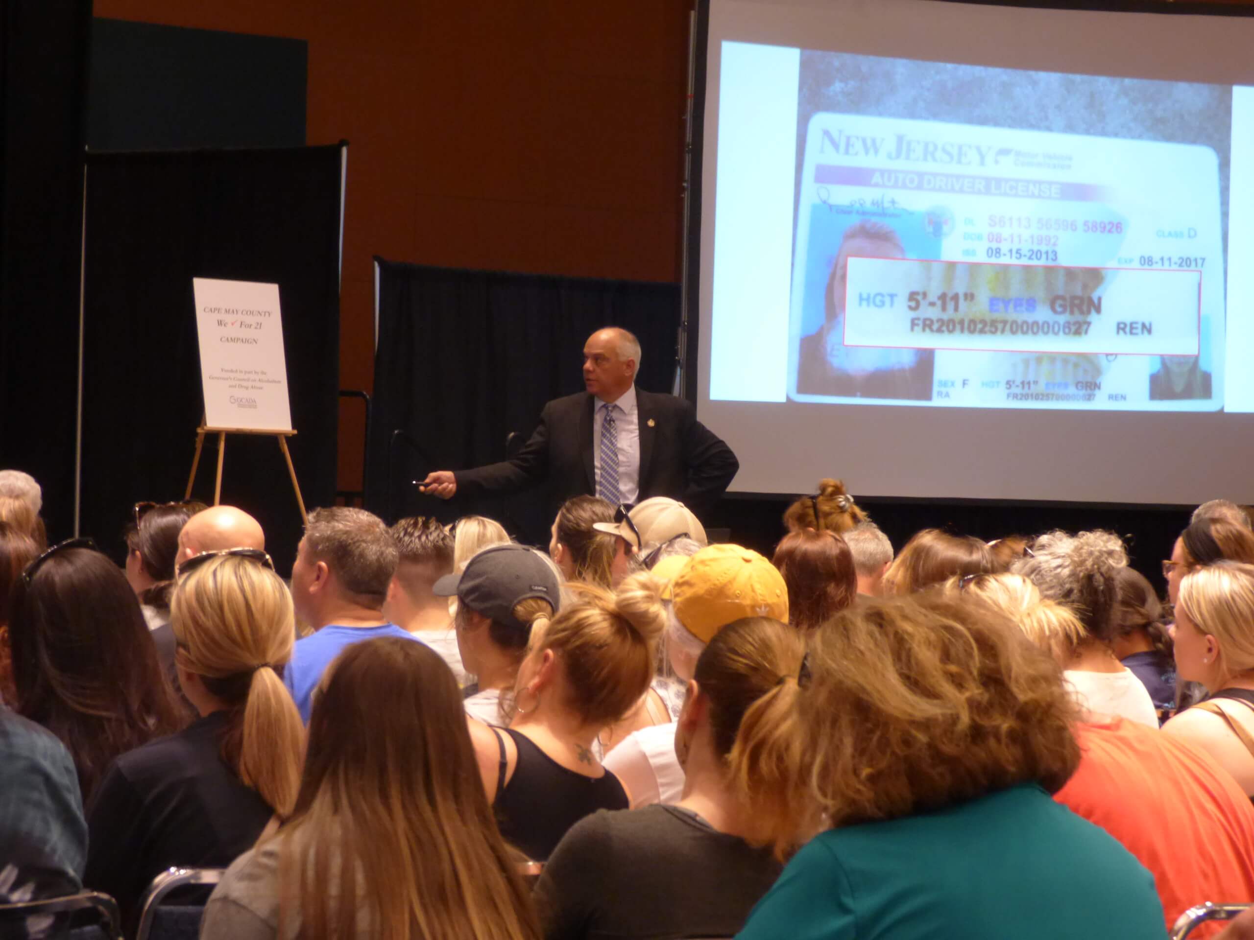 Identity document specialist Joseph Vasil discusses ways to spot fake IDs at “We Check for 21’s” 26th annual Fake Identification Training at Wildwoods Convention Center June 19.