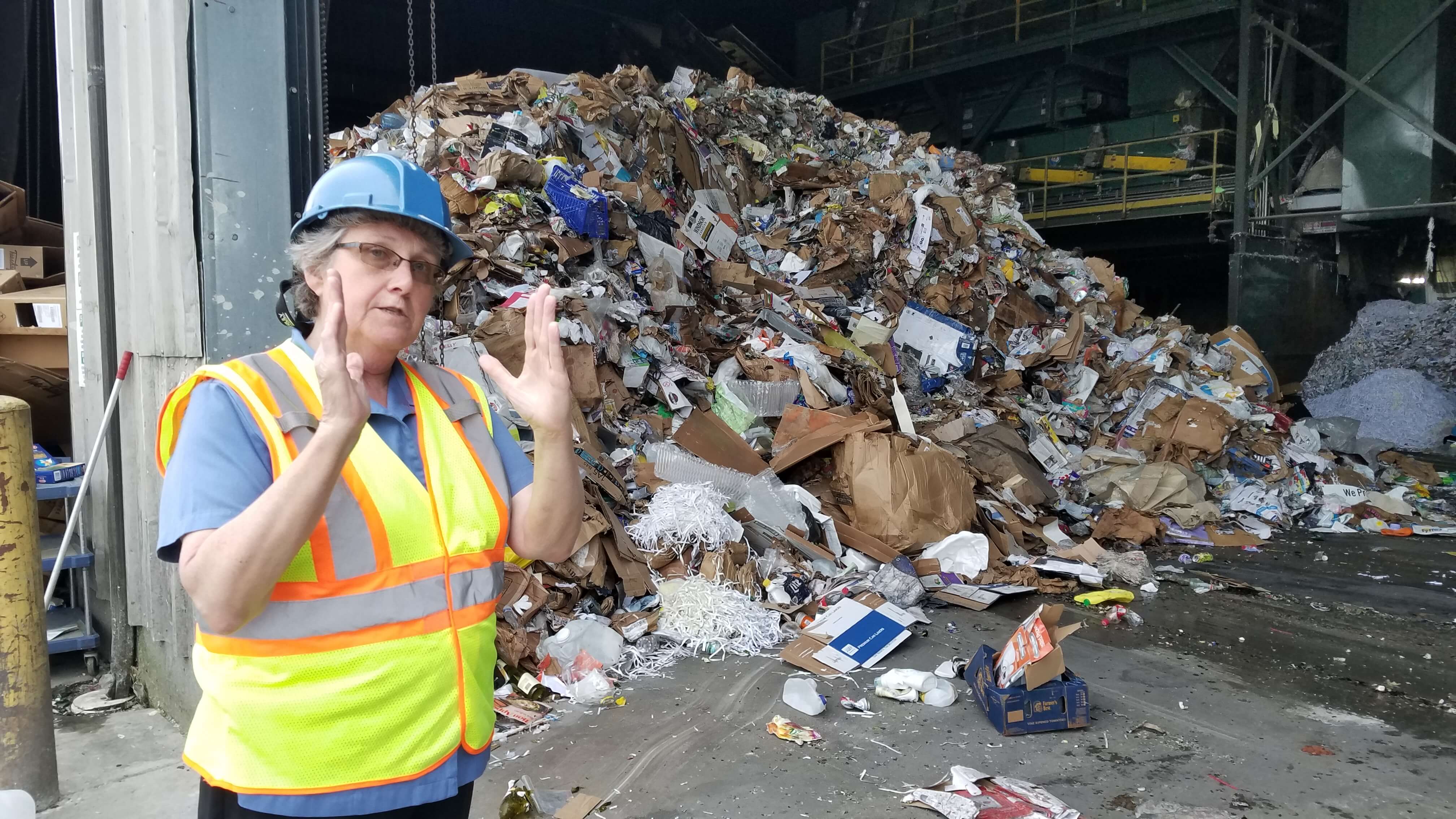 Recycling Coordinator Linda Crumbock talks to groups three or four times a month about the county's recycling program