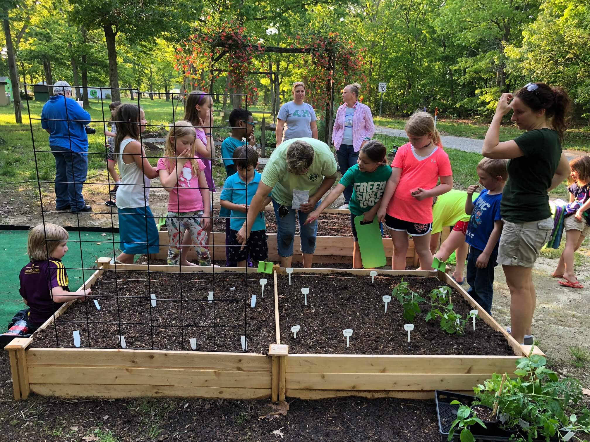 Members of the Science Rocks 4-H Club planted the gardens that will be harvested at the Peter Rabbit Garden Party to be held at the 4-H Fair on Friday