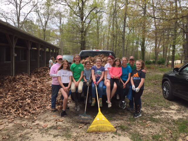 Wranglers Club doing 4-H Fair clean-up! From left: Linda Pinkerton (Leader)