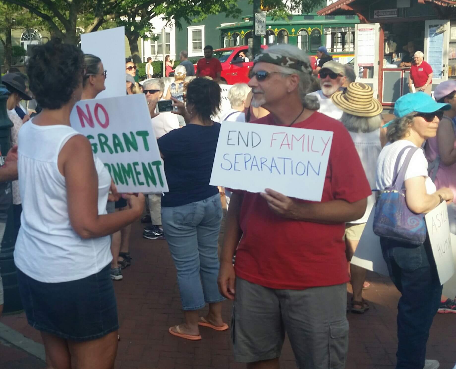 Protesters in Cape May make statement against nation’s immigration policy June 30.