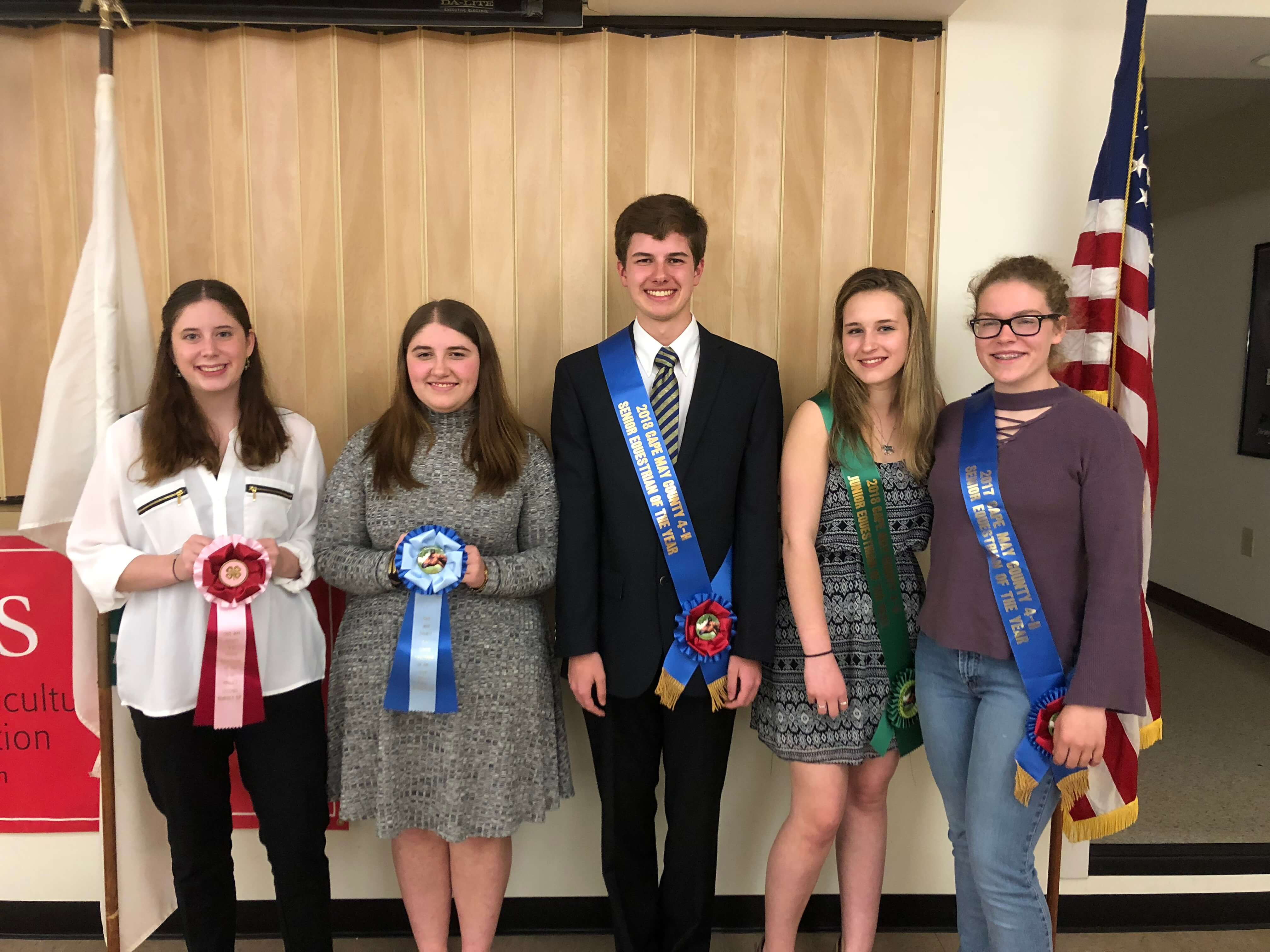 The winners of the 2018 Cape May County 4-H Equestrian of the Year Contest: from left to right are 2nd Runner Up in the senior division