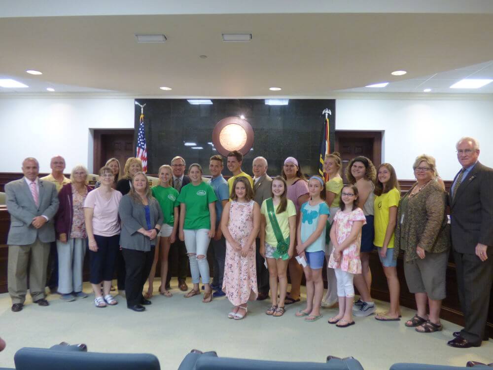 Front row from left: Freeholder Leonard C. Desiderio; Marlene Conover