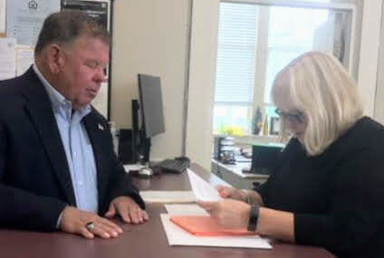 John Van de Vaarst files his petition with Cape May City Clerk to seek a seat on city council in the Nov. 6 general election.