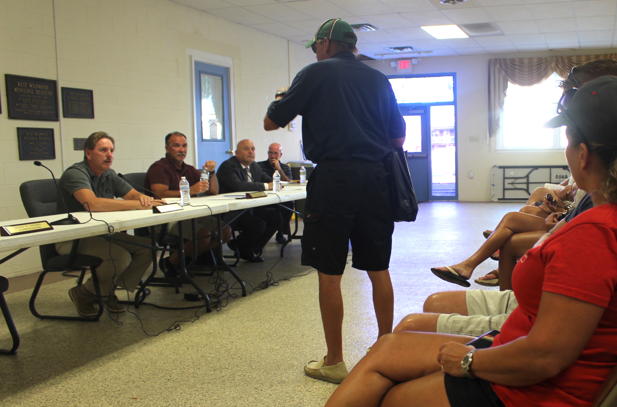 A resident addresses West Wildwood Commission at the Aug. 3 borough meeting in Borough Hall.