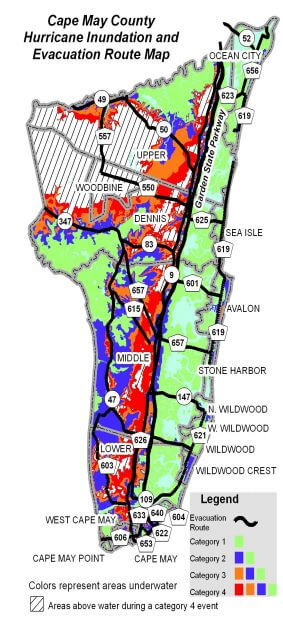 Cape May County Coastal Evacuation Routes