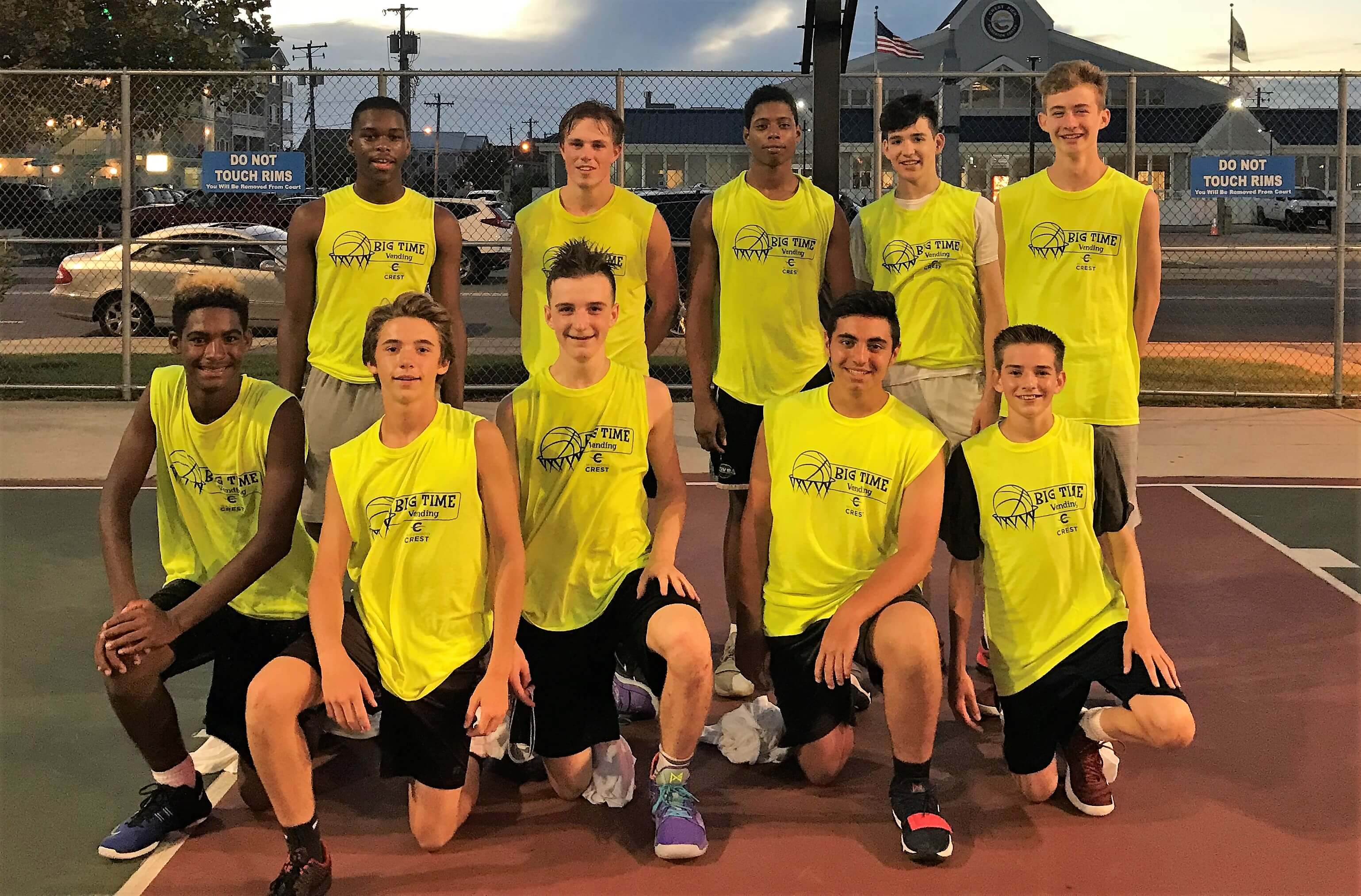 The Big Time Vending team captured the championship in the Wildwood Crest Recreation high school summer basketball league. Pictured are (from left): standing – Gregory Mitchell