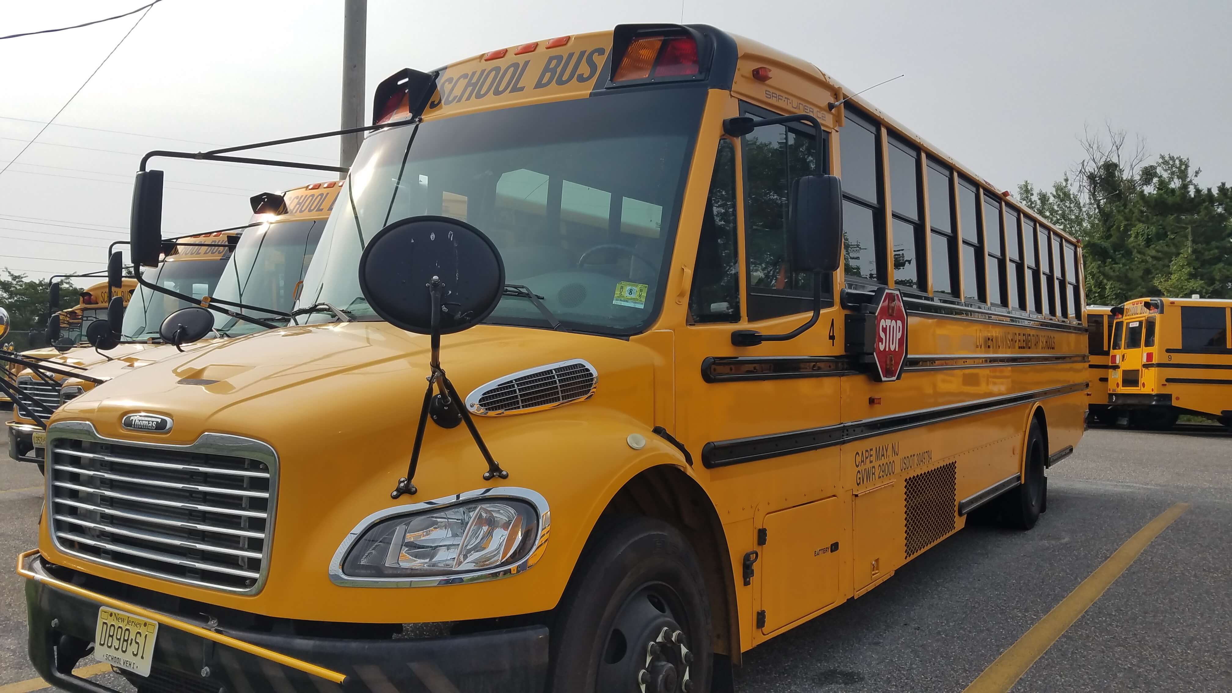 School buses are inspected twice a year by the state to ensure their components are working correctly. Drivers have a checklist they review before going out daily.