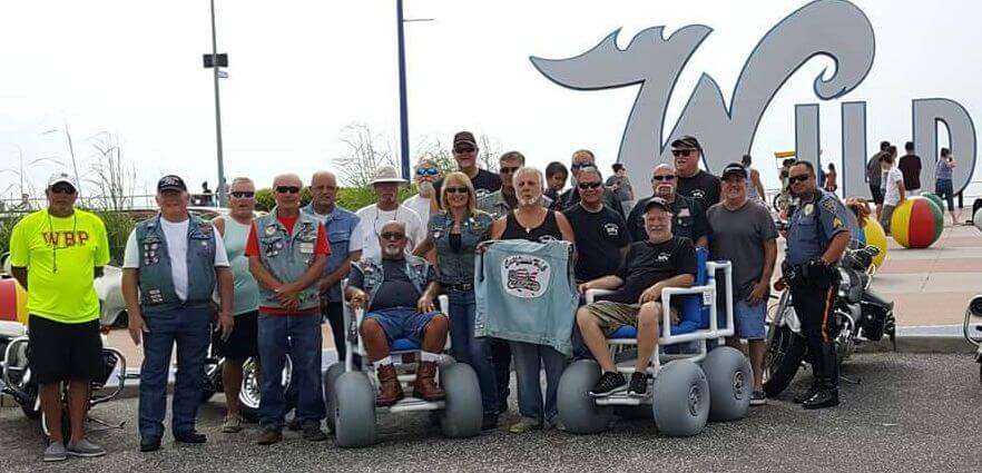 Cape Classics Motorcycle Club presented two beach-accessible handicapped wheelchairs to Wildwood Beach Patrol Aug. 11.