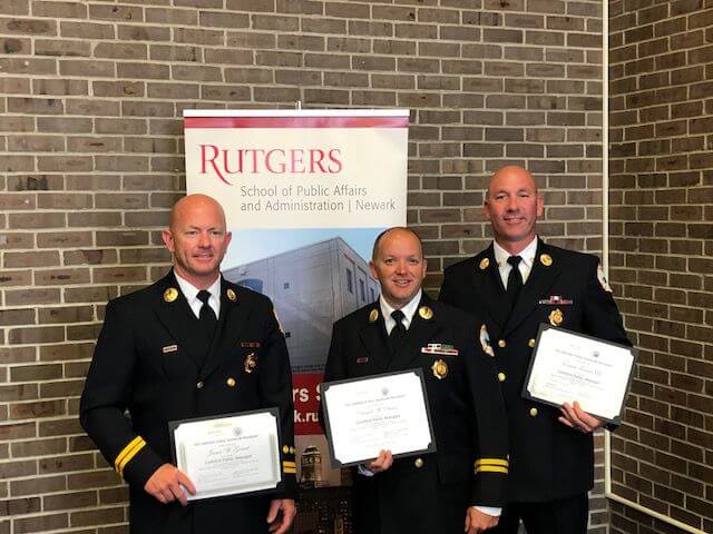 Wildwood firefighters who graduated Aug. 17 from Rutgers School of Public Affairs and Administration - Certified Public Manager program are