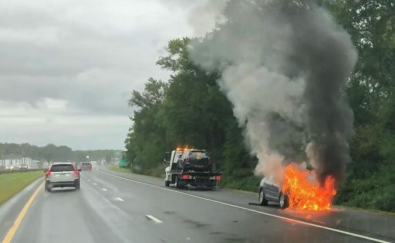 Firefighters Quell Car Fire